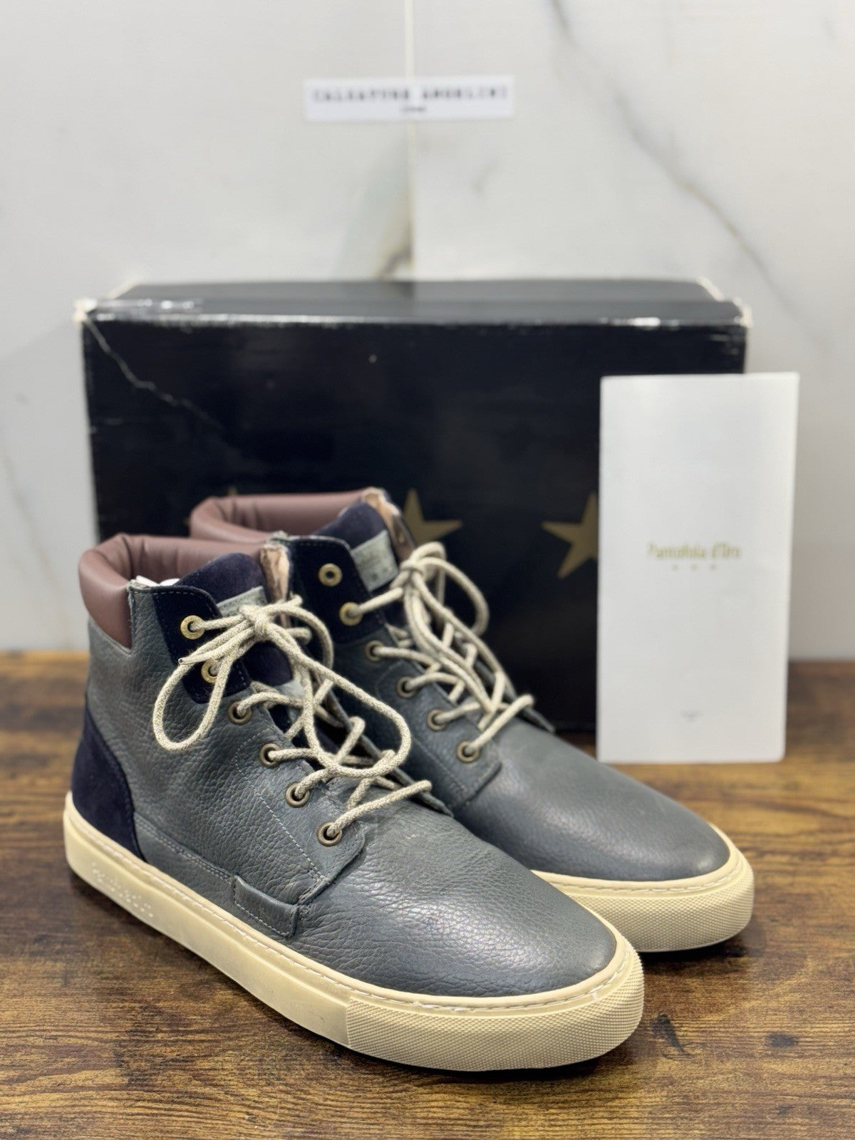 Pantofola D’oro Stivaletto Mid Pelle Blu Casual Boot Uomo 44