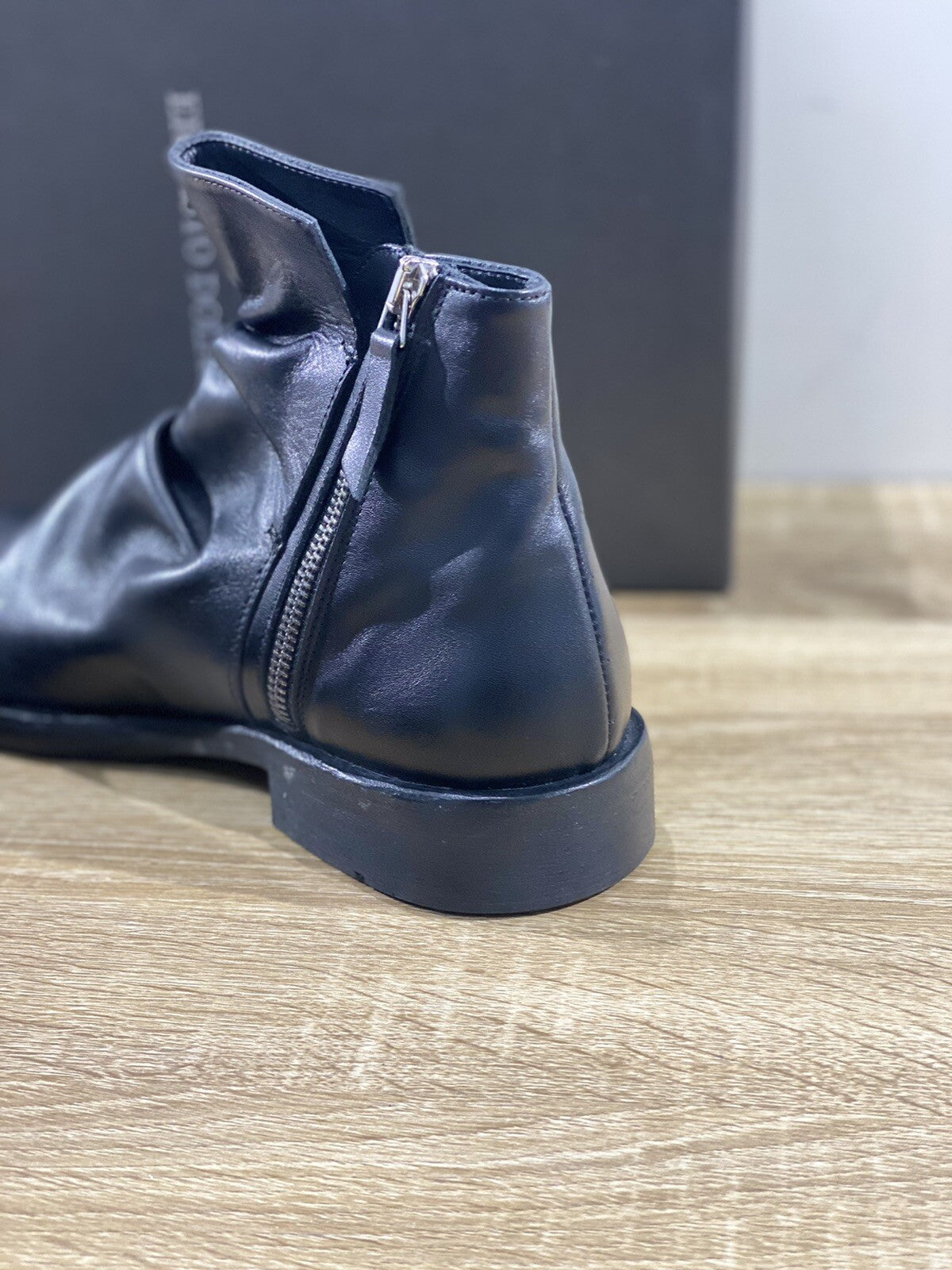 Ernesto Dolani Beatle Uomo Pelle Nero Luxury 2503 Men Boot Dolani 40