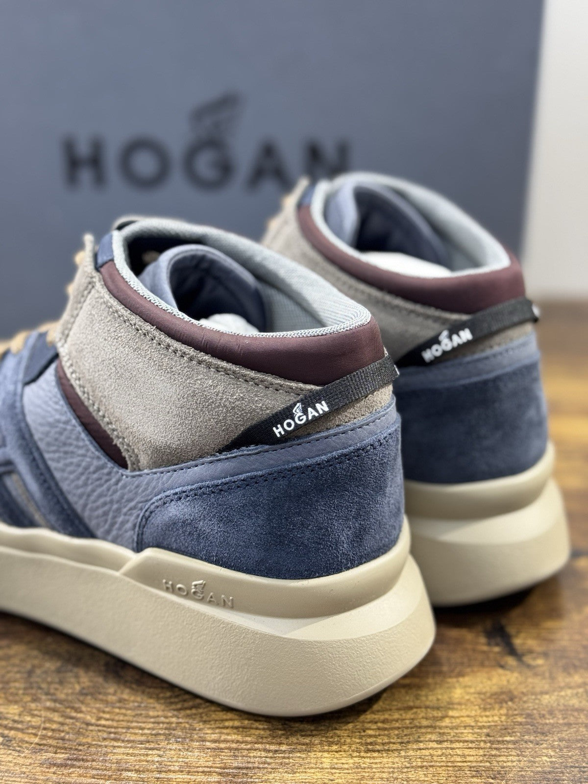Hogan H580 High Pelle Blu Memory Foam Casual Hogan Uomo 41