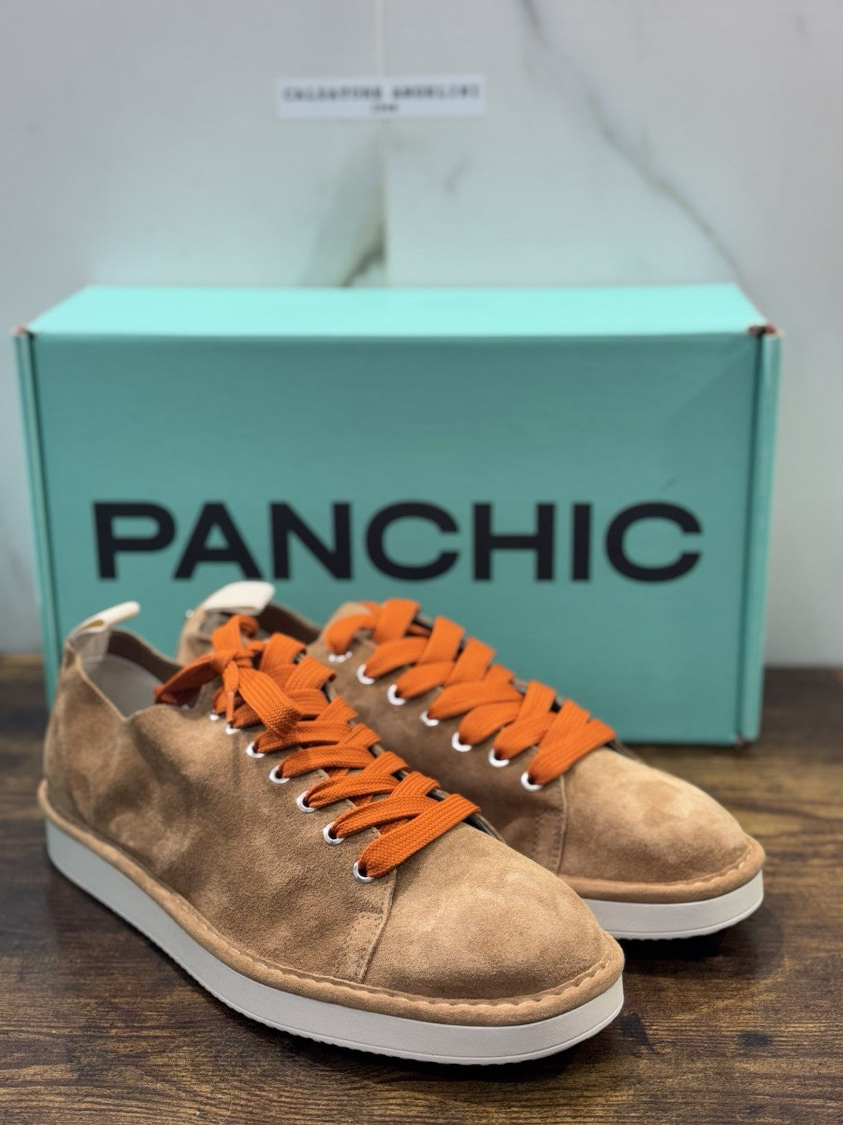 Panchic Lace Up Scarpa Suede Cuoio Casual Uomo 45