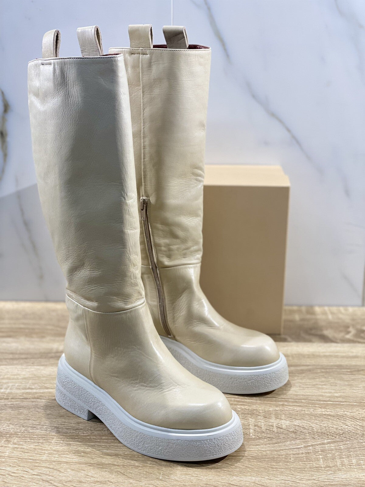 Lorena Paggi stivale donna 22258 In Pelle Super Soft Sabbia 38