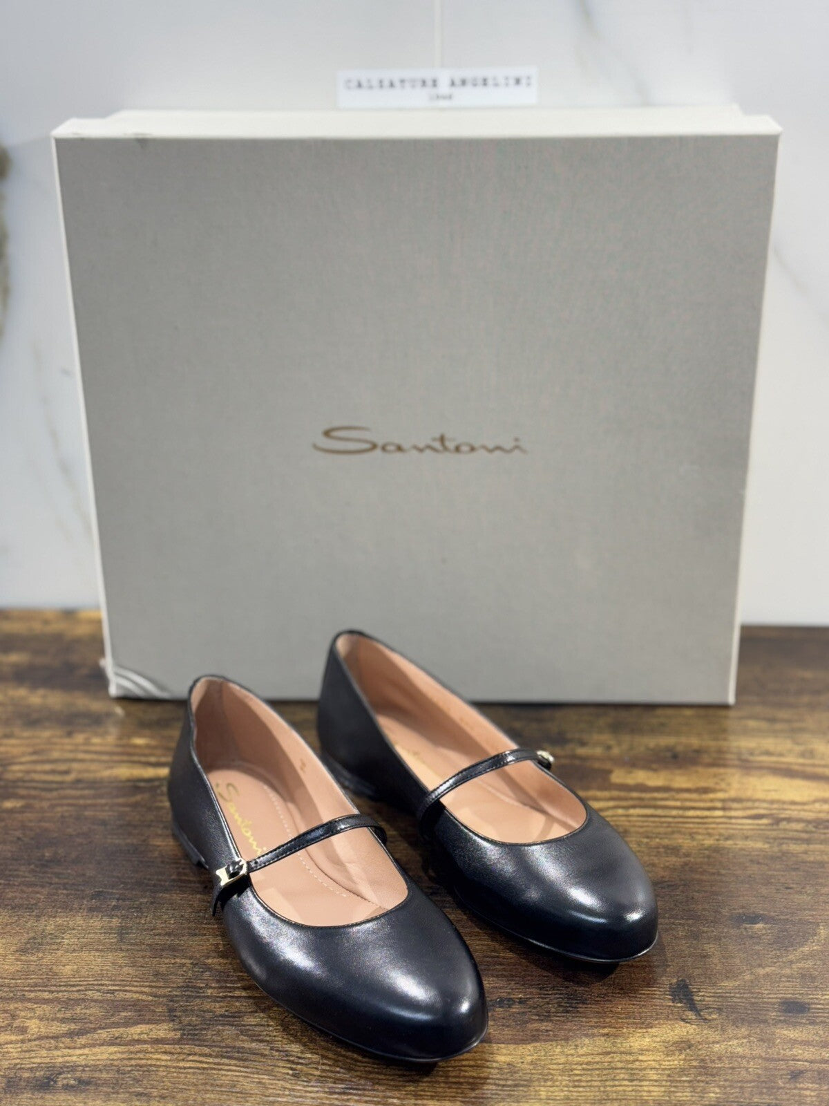 Santoni Ballerina Donna Pelle Nera Super Soft Casual Santoni 39.5