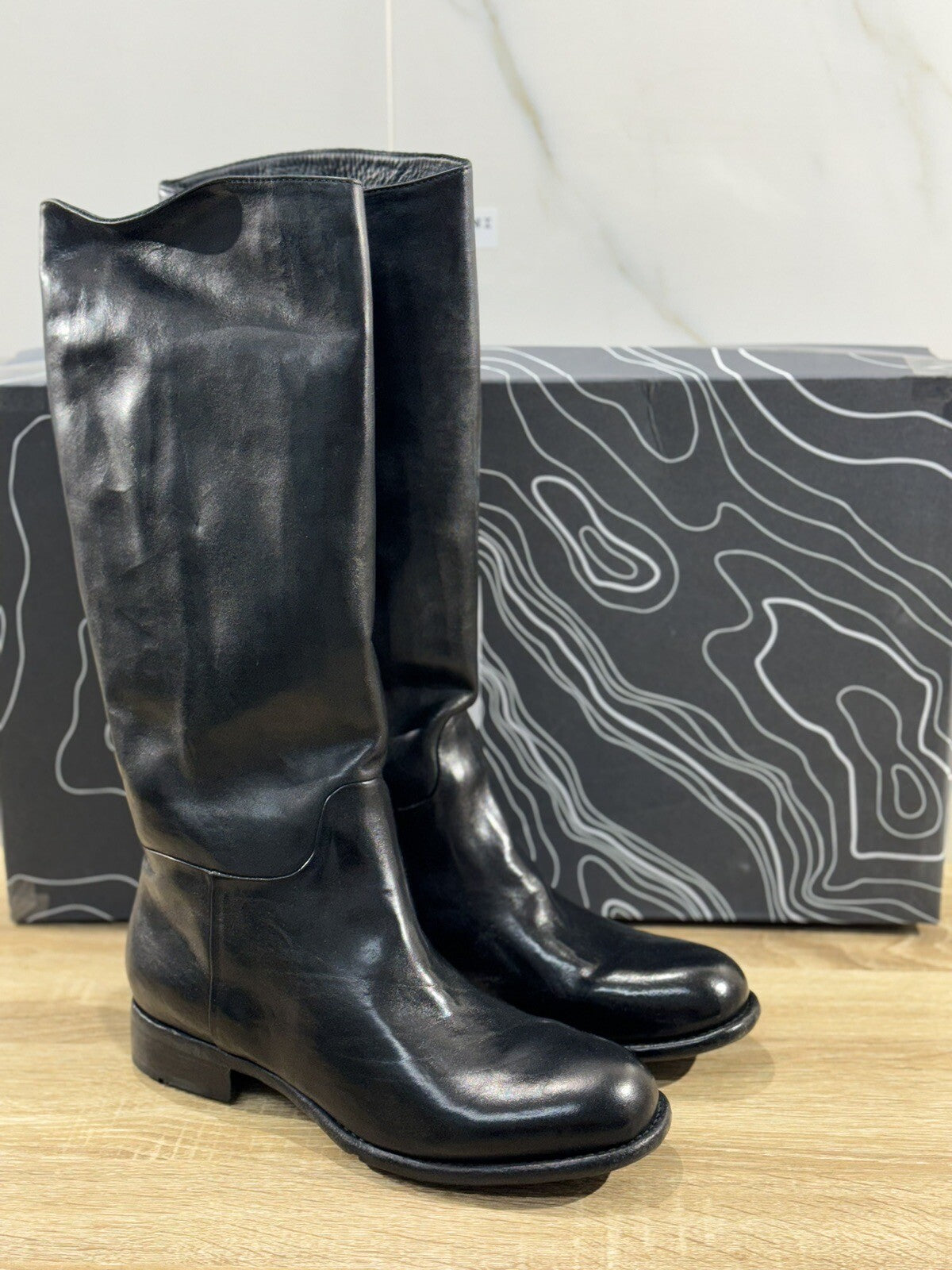 Lemargo Stivale Donna Luxury Artisanal Craftmanship Causal Boot Pelle Nero 36