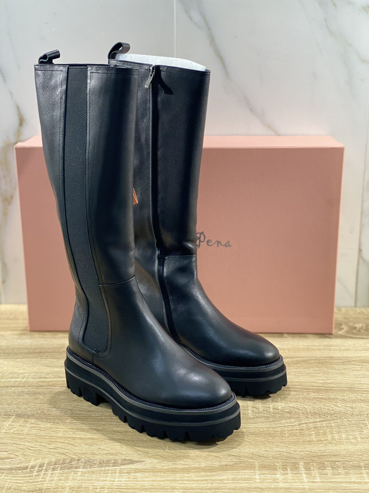 Alma en pena stivale donna combat 21461 in pelle nera extra light 39