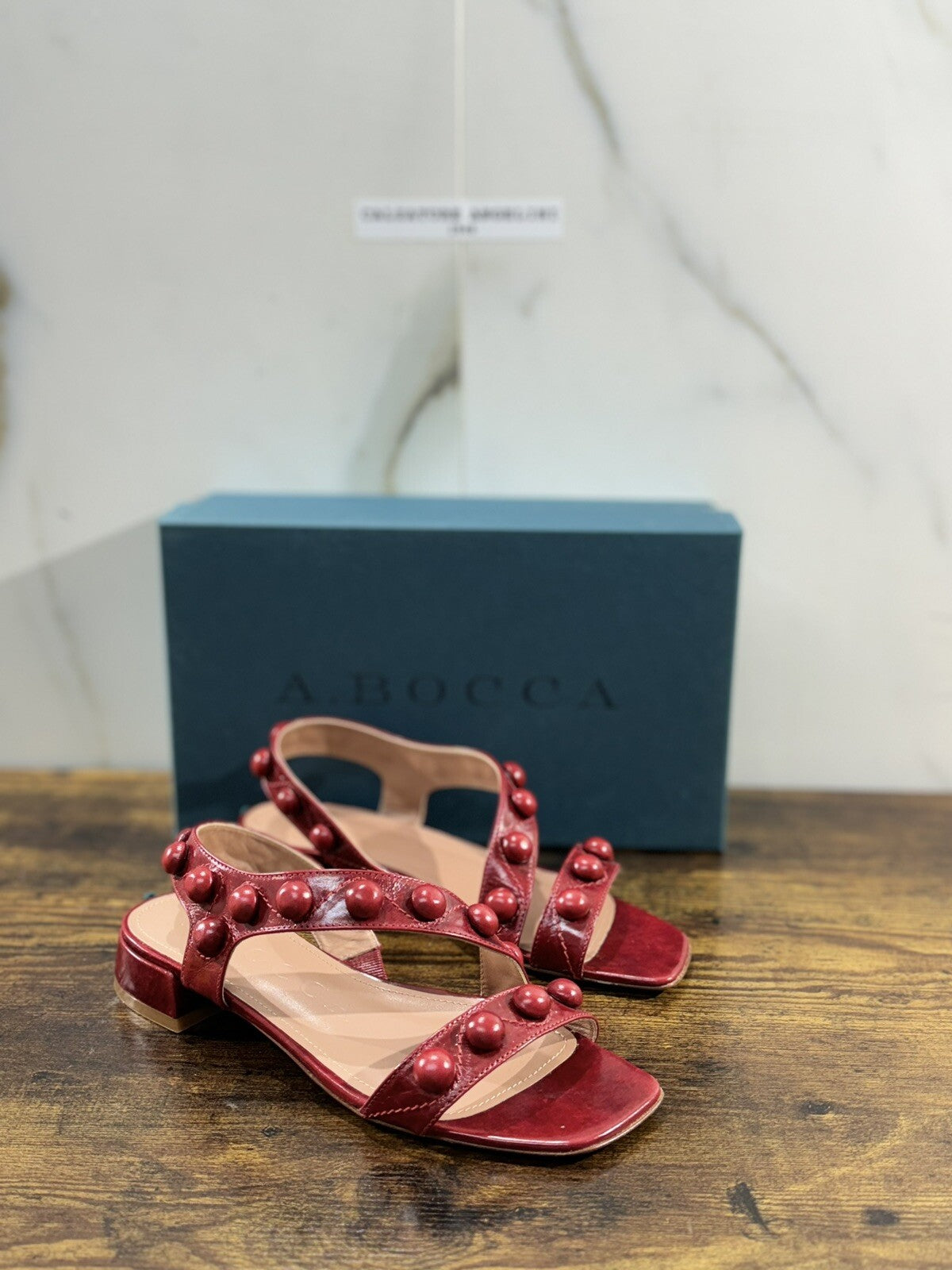 A.Bocca Sandalo Donna Pelle Rosso Luxury Woman Sandal A.Bocca 38