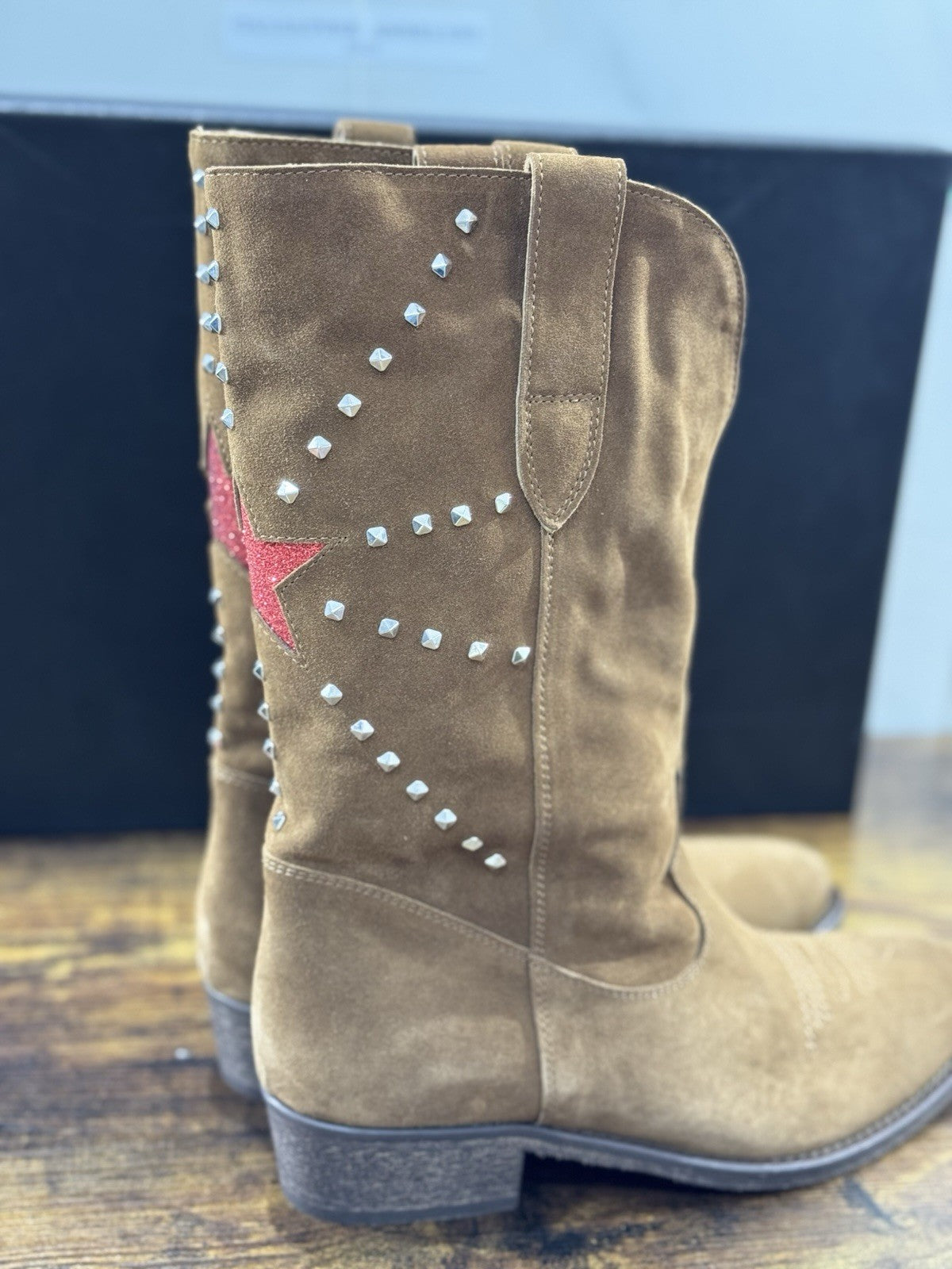Via Roma 15 Texano Pelle Suede Martora Stella Via Roma Donna 39.5