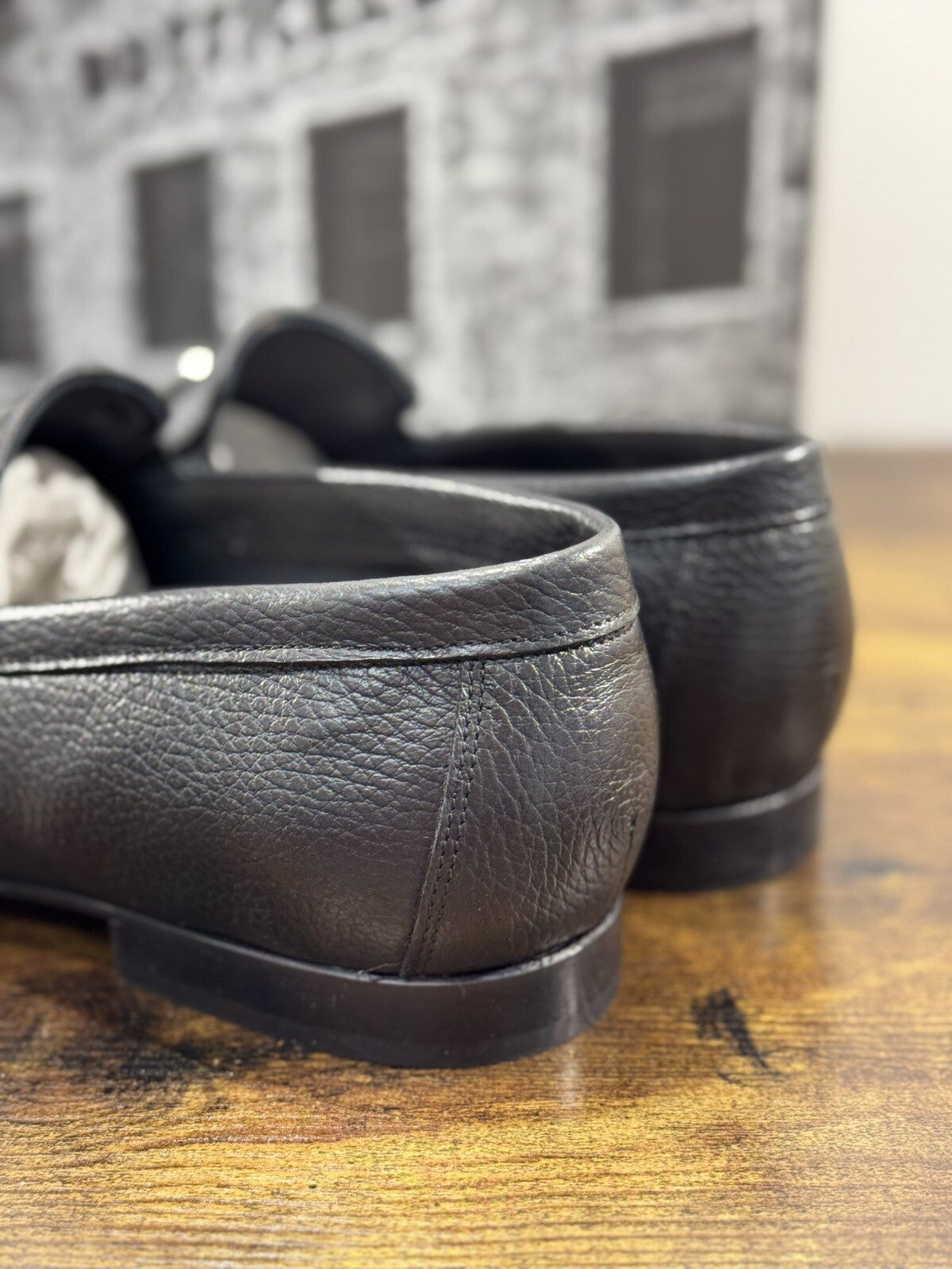 Roberto Botticelli Mocassino Uomo Pelle Nero Fondo Cuoio Made In Italy 45