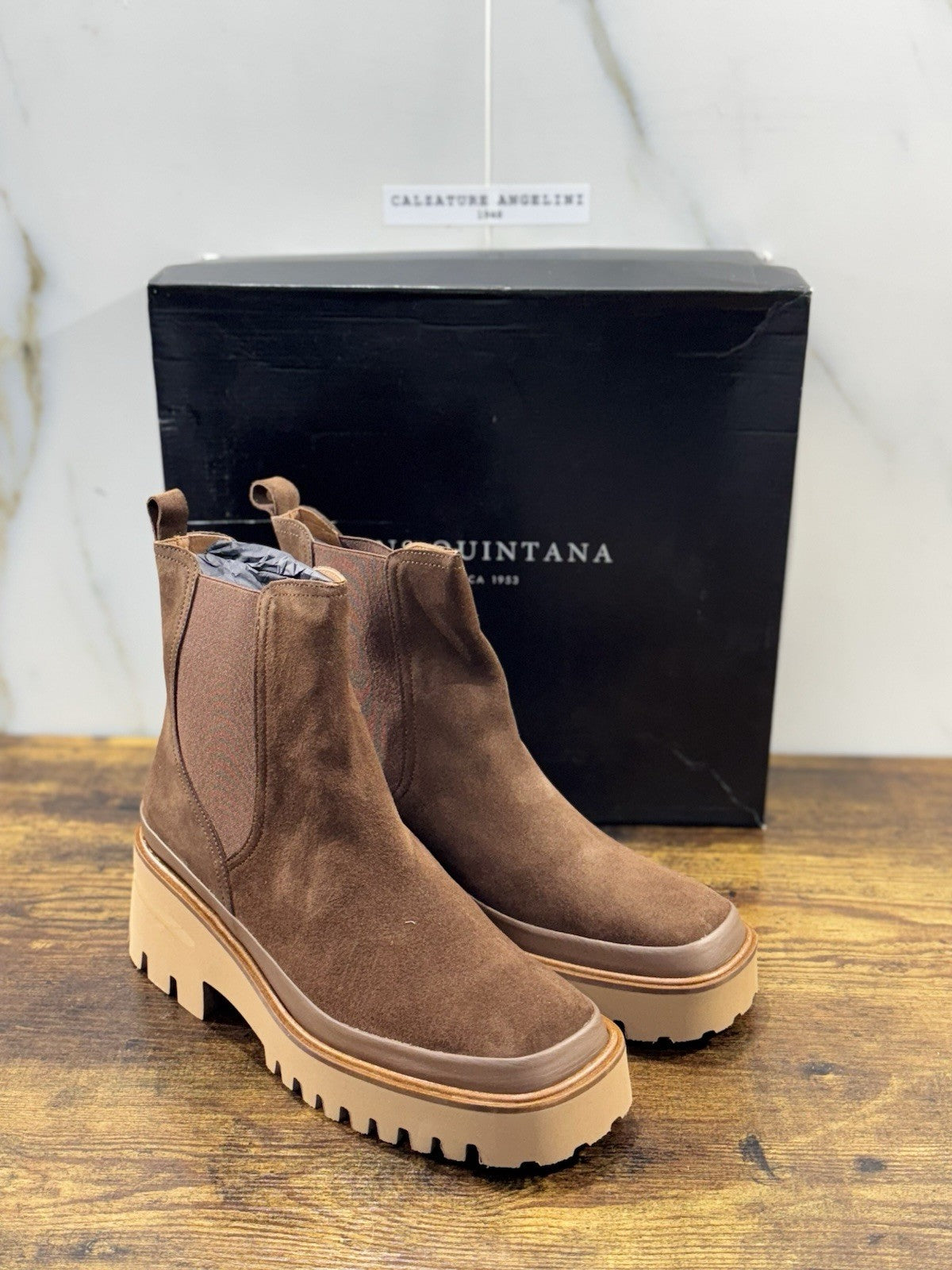 Pons Quintana Stivaletto Donna Suede Ebano Zeppa Extra L. Luxury Boot 39