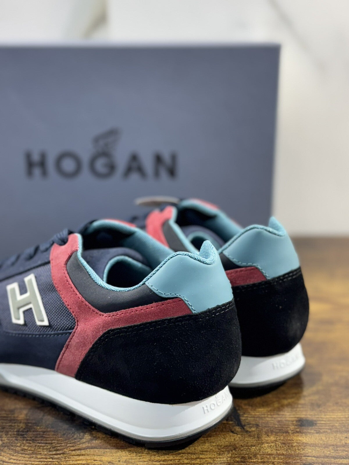 Hogan H321 sneaker uomo Pelle Blu hogan luxury men shoes 43