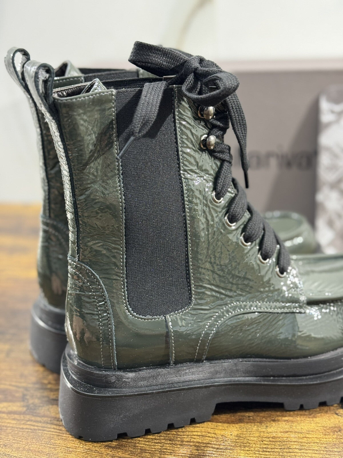Laura Bellariva Stivaletto Donna Verdone Combat Boot Woman 37