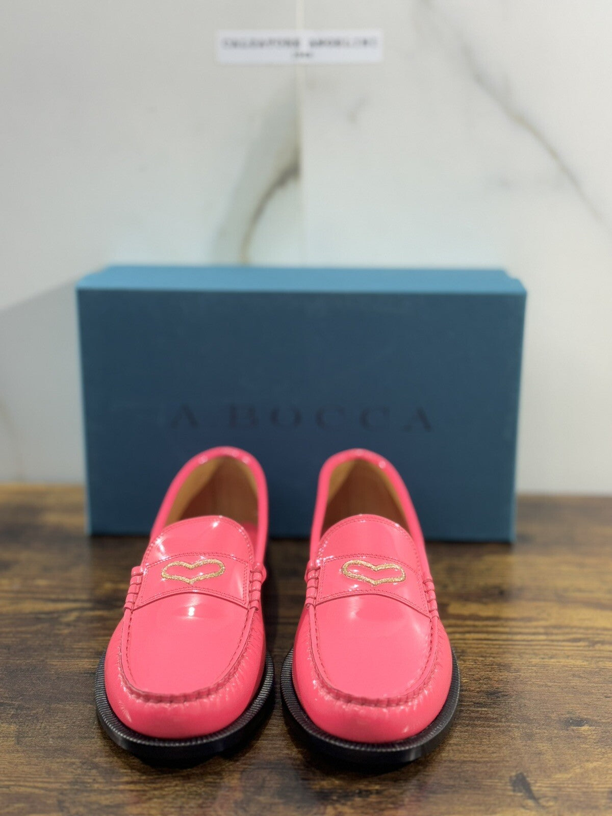 A.Bocca Mocassino Donna Pelle Rosa Vernice College Luxury Handmade 36