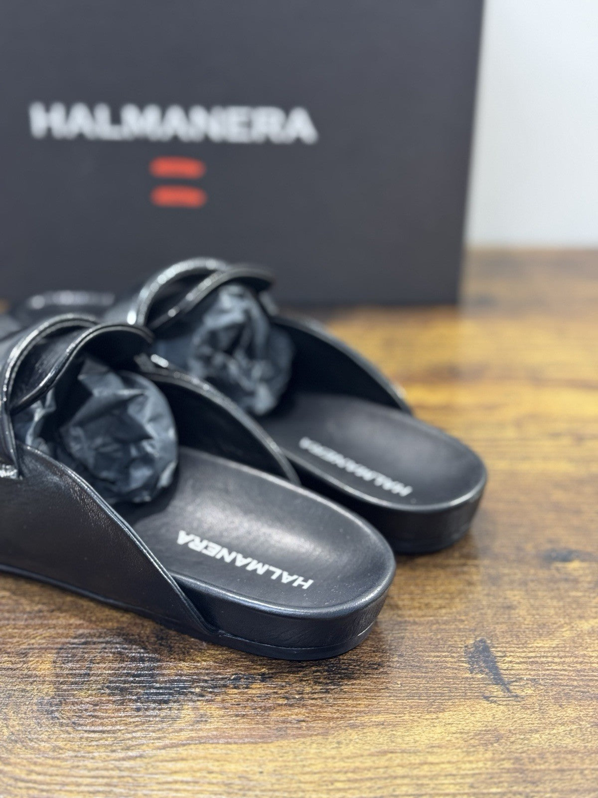 HALMANERA Sabot Pelle Nero Mules Luxury Made In Italy Donna 37