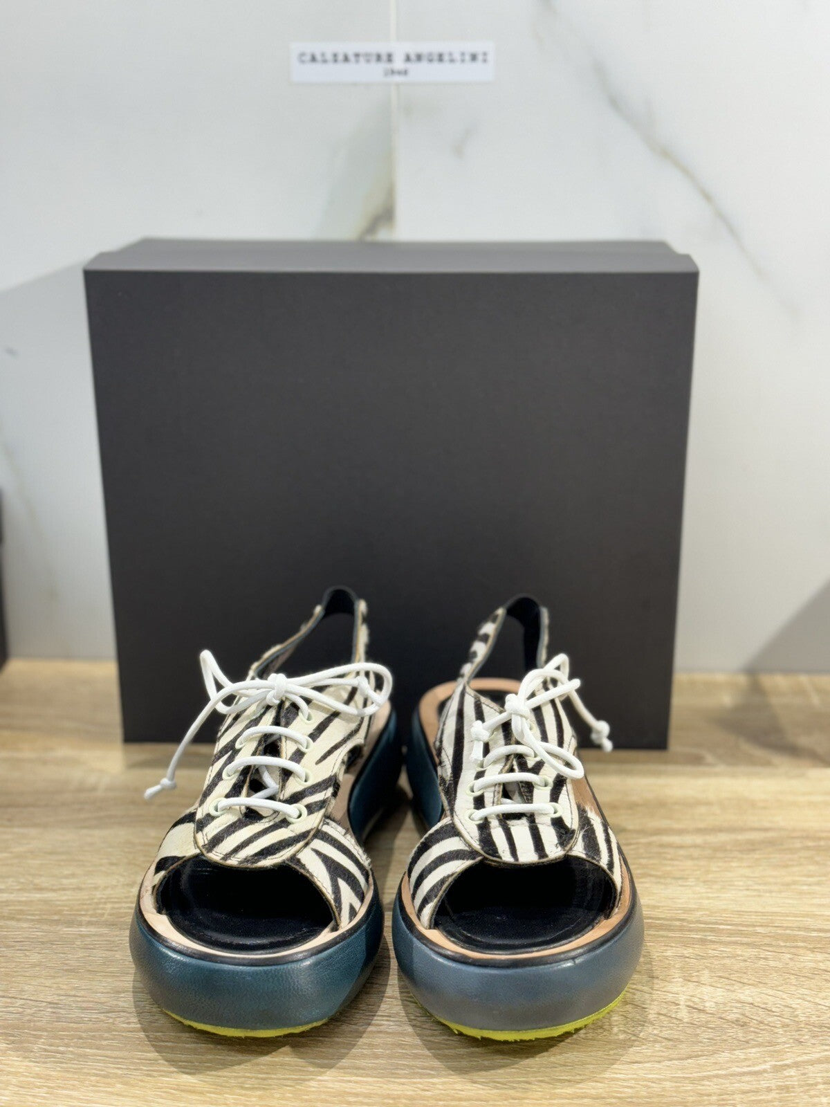 Duca D’ascalona Sandalo Beth Donna Fatto A Mano Pelle Cavallino Zebra 39