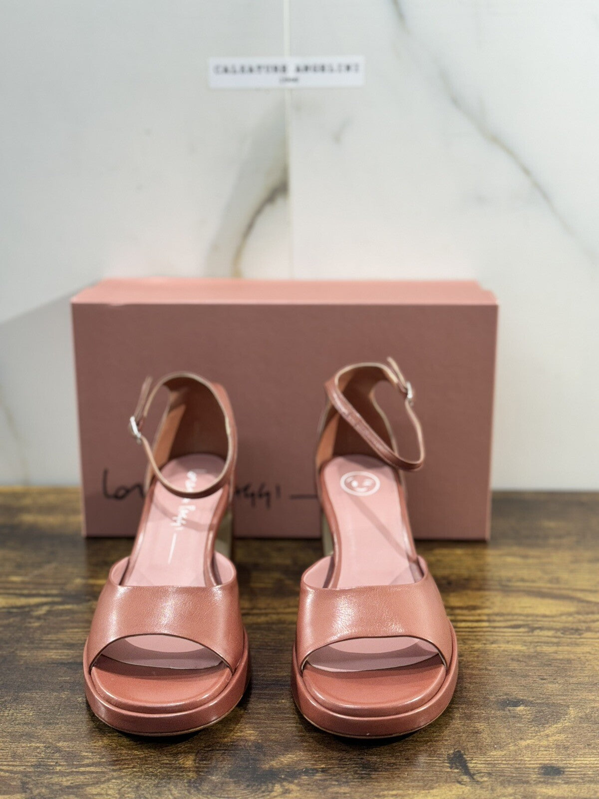 Lorena Paggi Sandalo Donna In Pelle Rosa Antico Super Soft Made In Italy 41