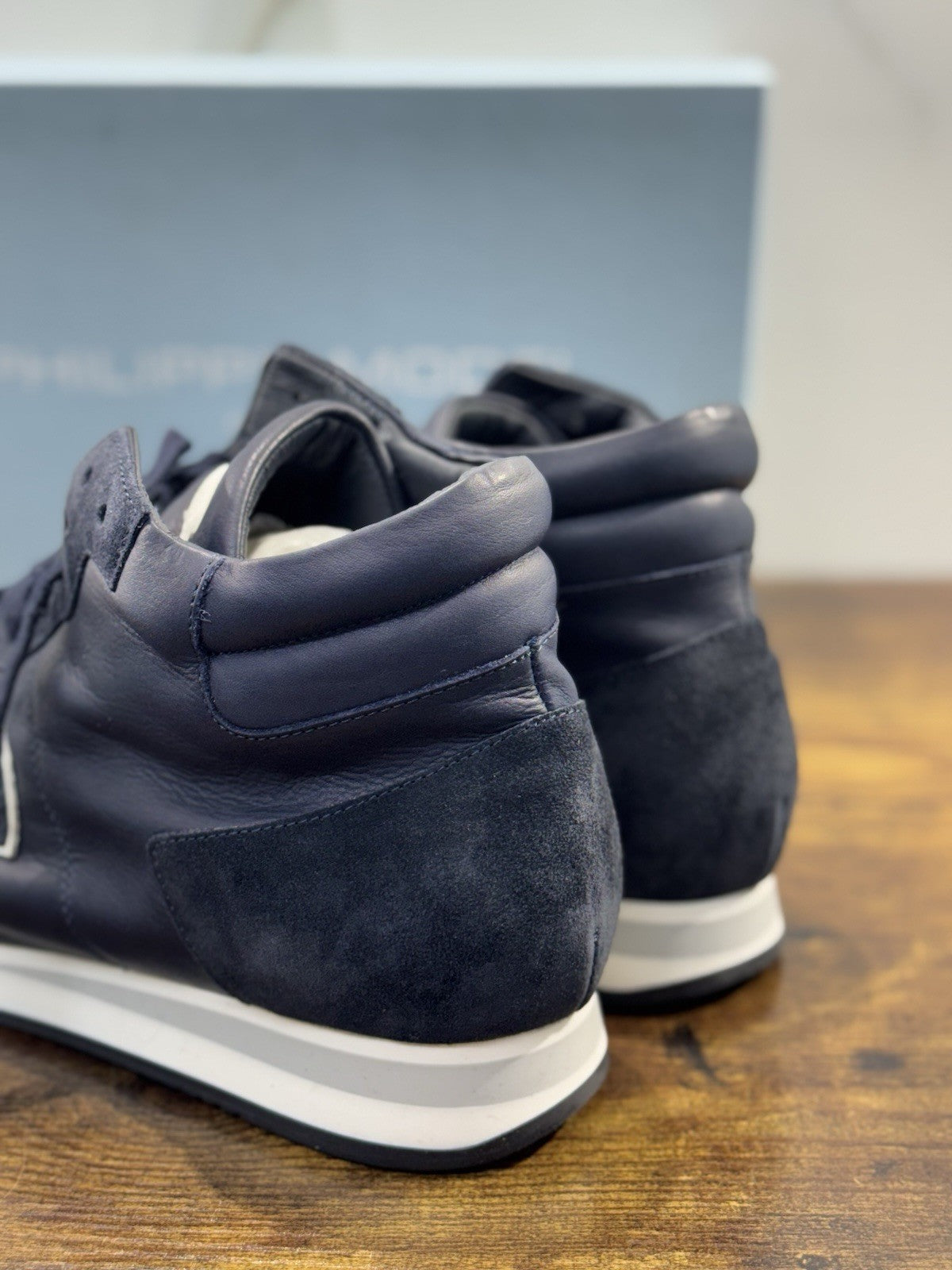 Philippe Model Sneaker Uomo Tropez Hi Top Pelle Blu 45