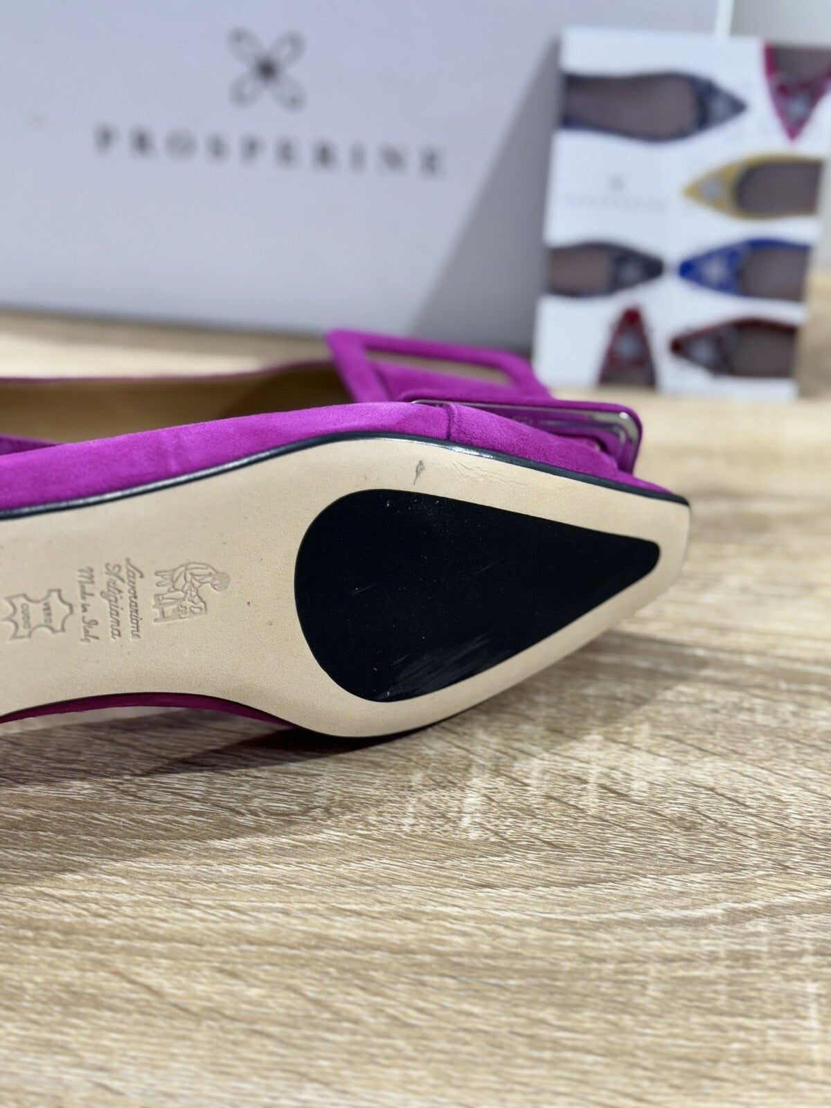 Prosperine Ballerina donna in Suede Magenta luxury made in italy 36
