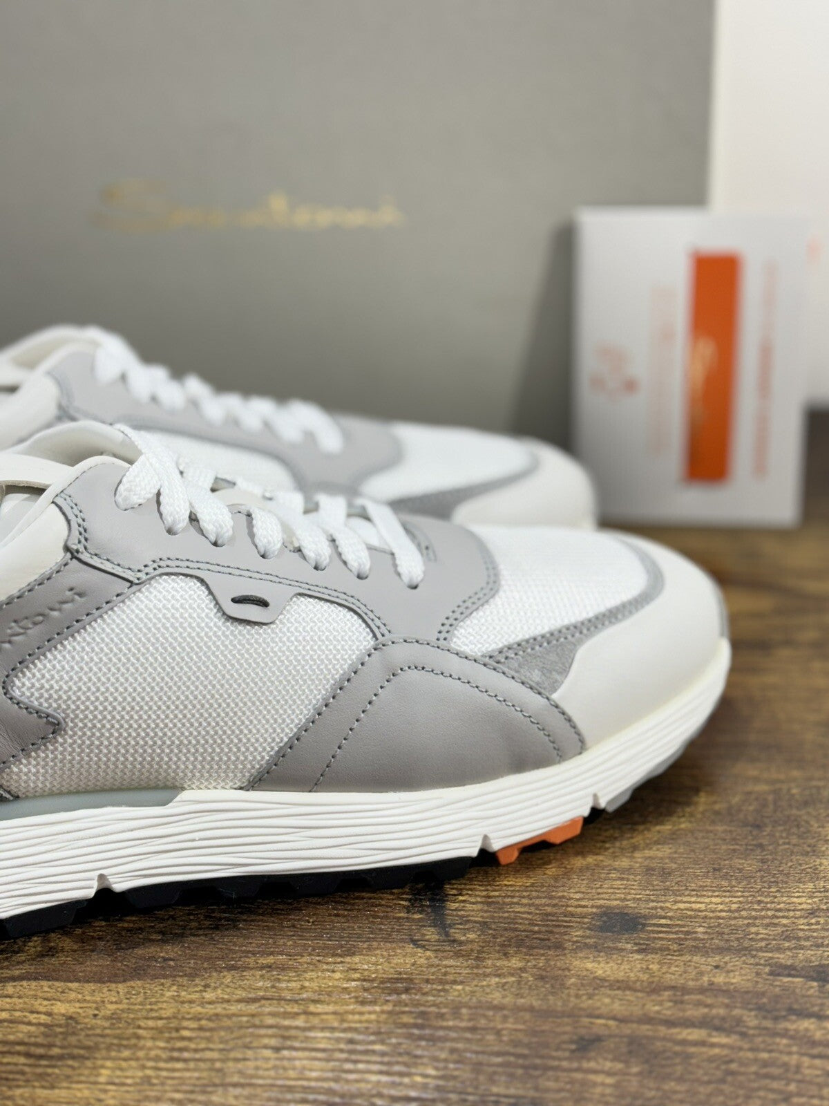 Santoni Sneaker Uomo Running Pelle Bianca Luxury Men Santoni Shoes Icon 40