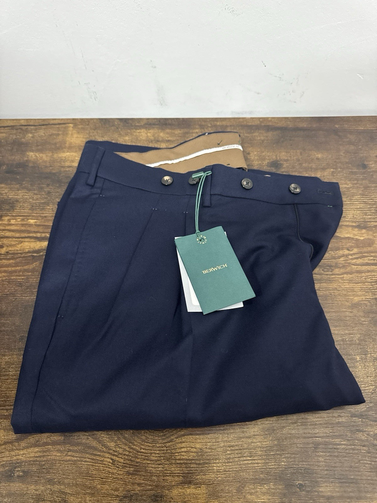 Berwich Pantalone Barber Blu Flanella Light Uomo 54