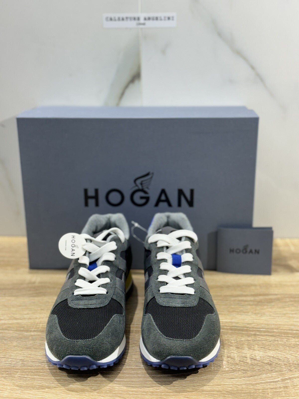 Hogan H383 sneaker uomo retro running Blu hogan luxury men shoes 40