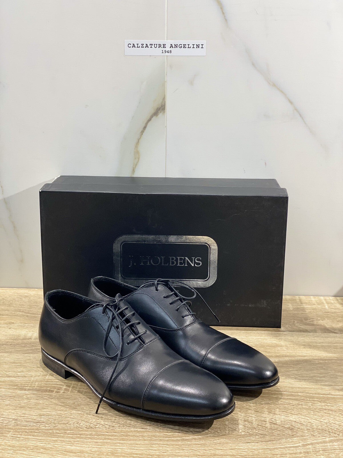 J.Holbens Oxford Uomo Pelle Nera Business Men Shoes Made In Italy Luxury 40