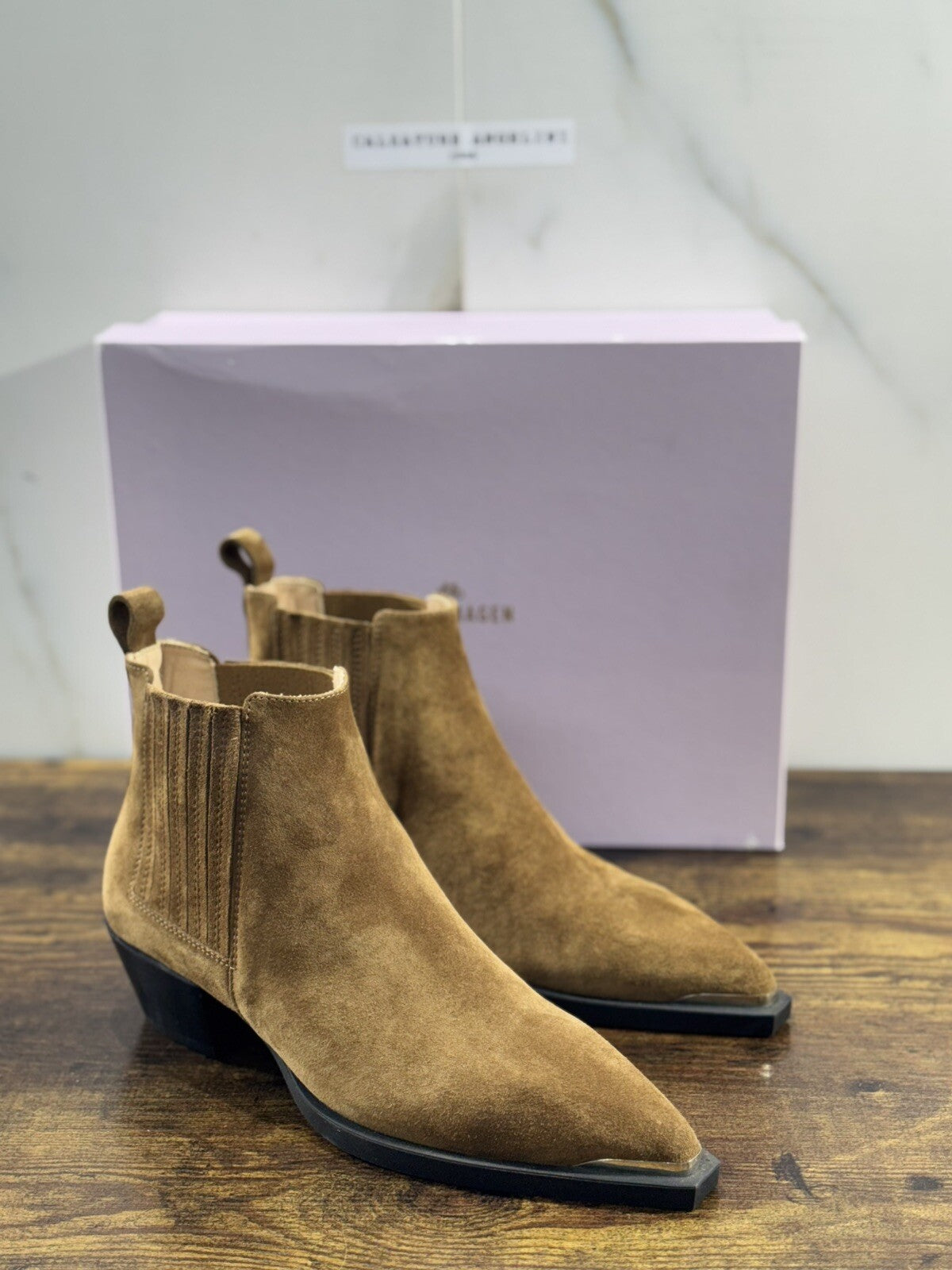 Copenhagen Texano Donna Pelle Suede Cuoio Casual Boot 39