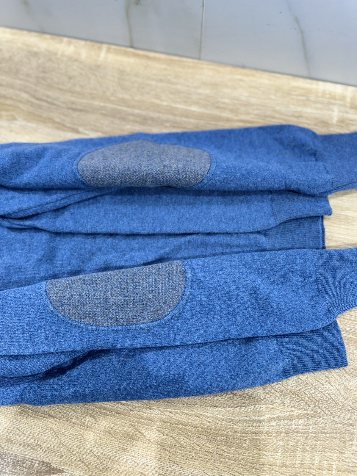 Heritage Maglia Uomo 100% Cashmere Azzurro Scollo V Made In Italy 50