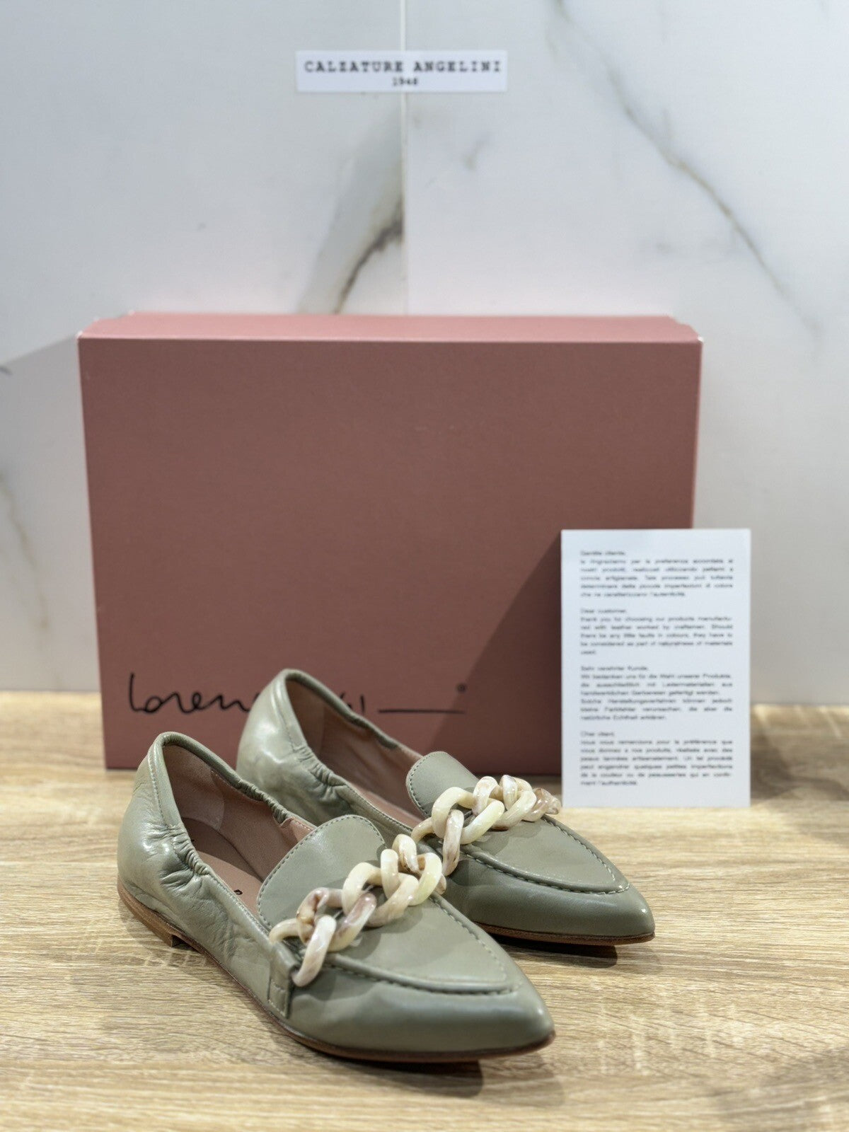 Lorena Paggi Mocassino Donna In Pelle Verde Super Soft Made In Italy 36.5