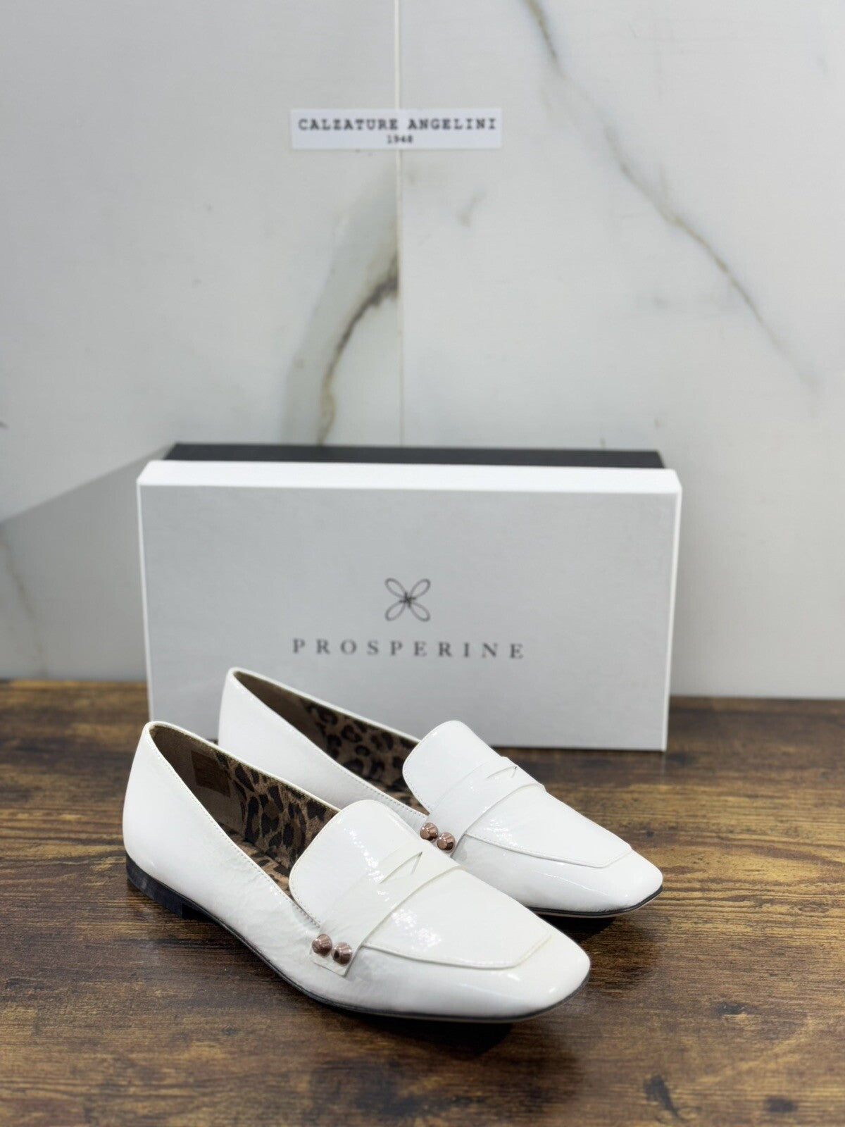 Prosperine mocassino donna in Vernice Bianco luxury made in italy 37