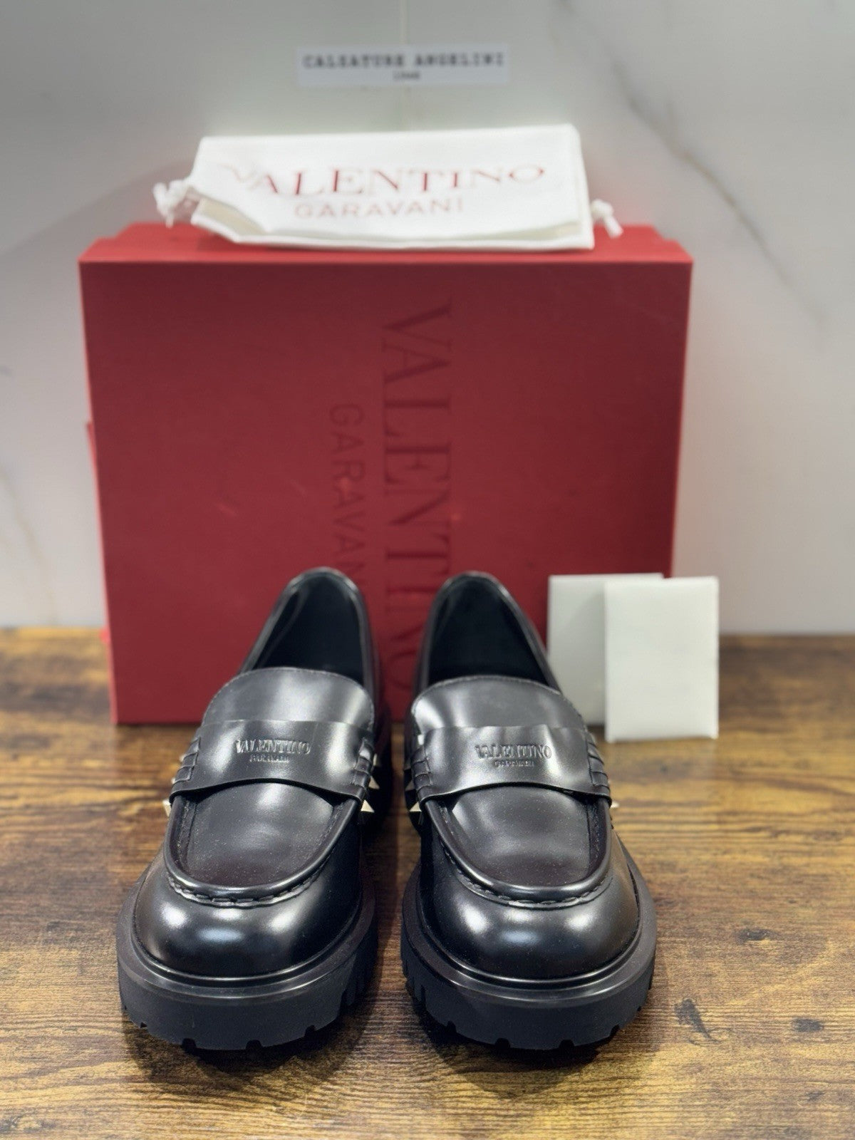 Valentino Garavani Mocassino Rockstud Pelle Nero Donna 40