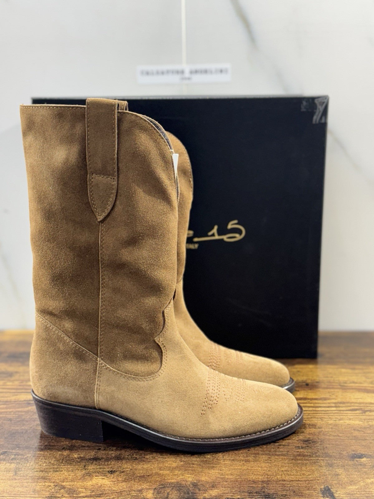 Via roma 15 stivale donna Texano Suede luxury boot via roma 15 Icon 36