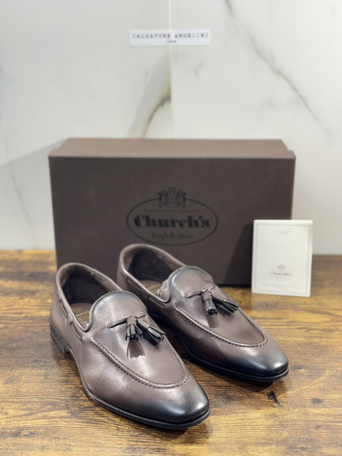 Church’s Mocassino Uomo Maidstone Pelle Marrone Calf Custom Grade 42.5