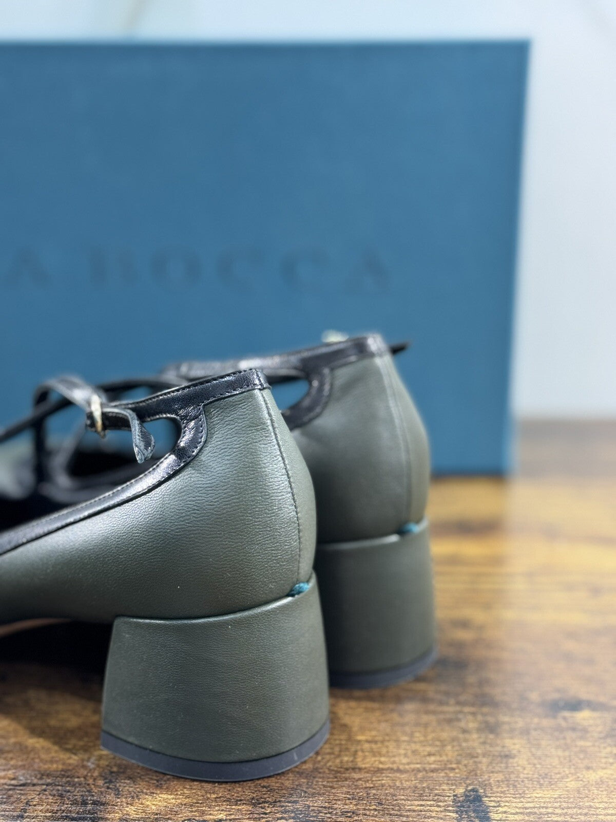 A.Bocca Two For Love Scarpa Donna Pelle Verdone Con Tacco Luxury Handmade 37