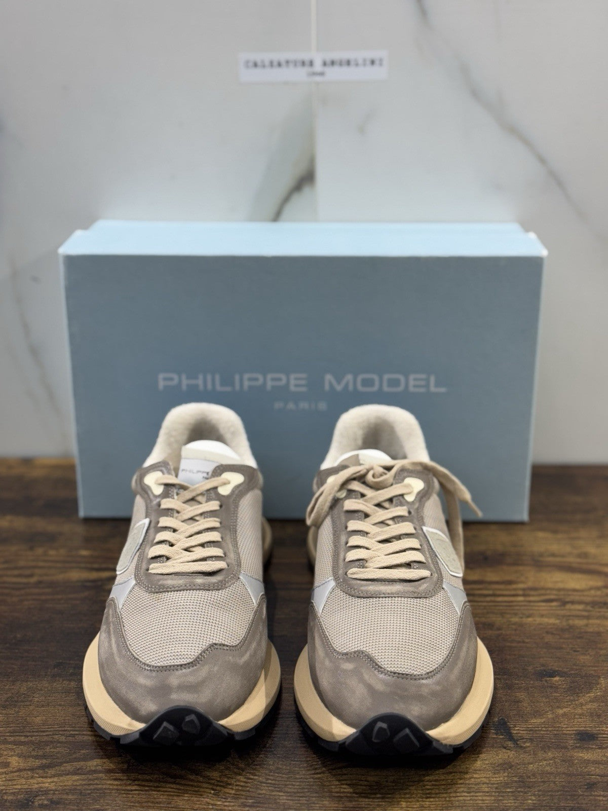 Philippe Model Antibes Sneaker Pelle Taupe Casual Uomo 44