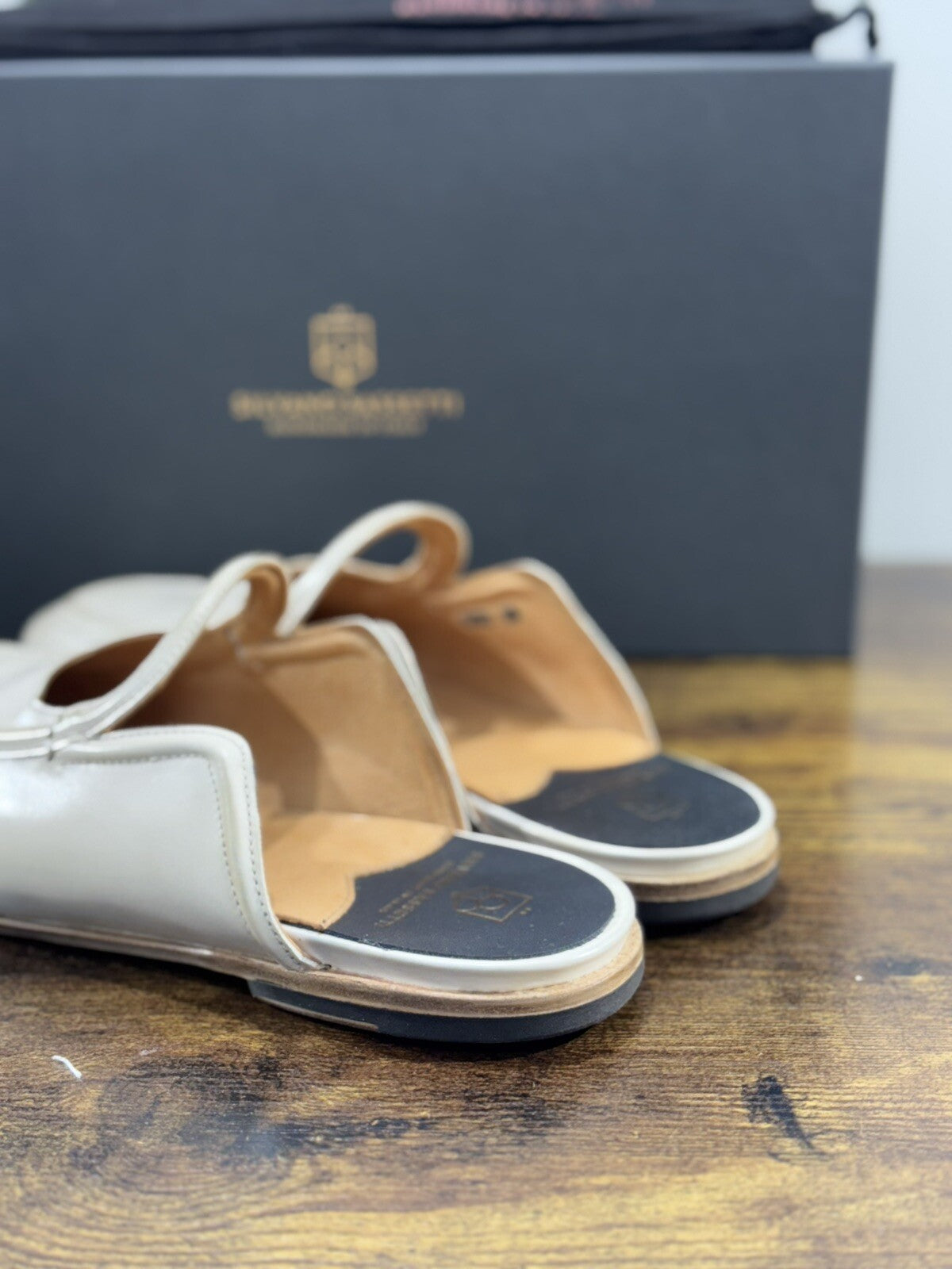 Silvano Sassetti Sabot Donna Pelle Ecru Luxury Made In Italy Fatta A Mano 38