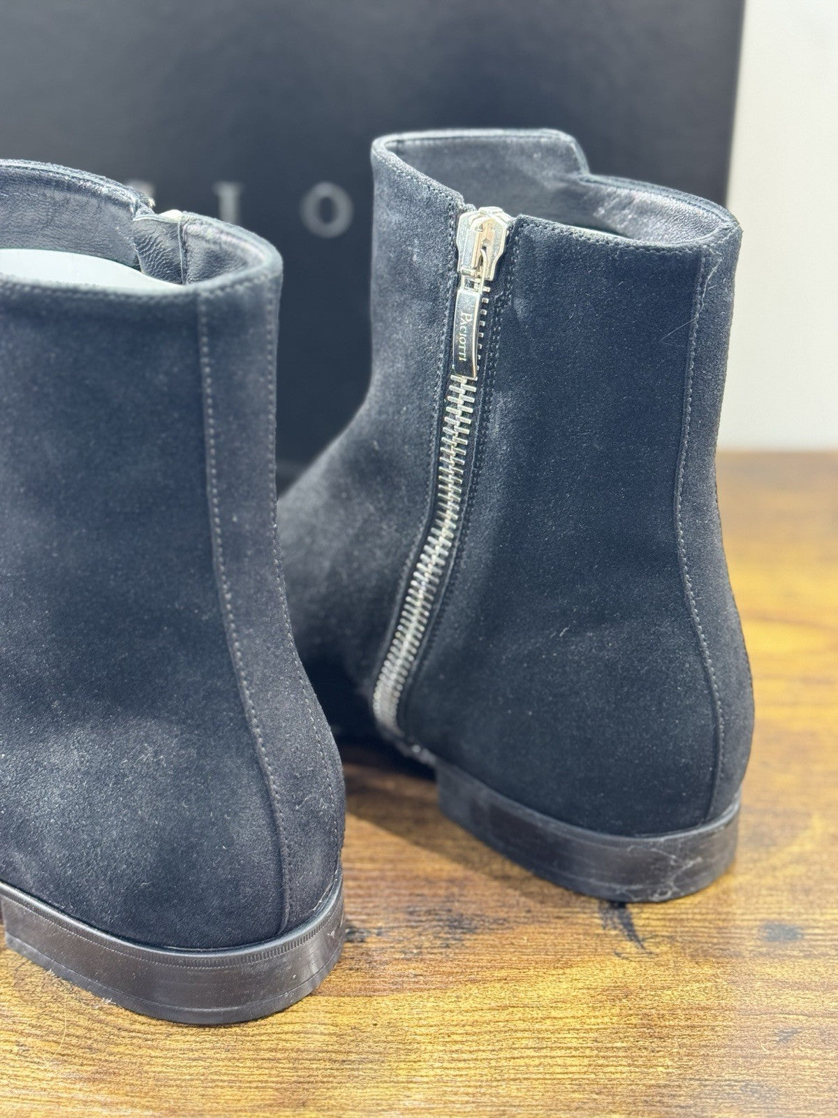 Cesare Paciotti Chelsea Boot Suede Nero Luxury Uomo 42