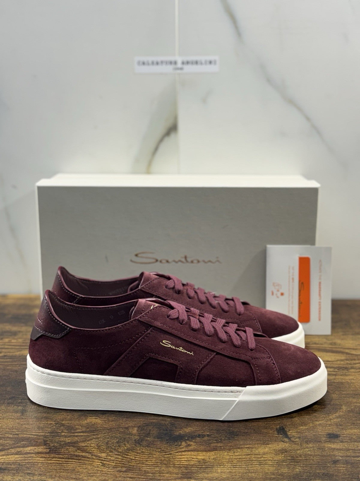 Santoni Sneaker Suede Bordo’ DBS Luxury Men Santoni Shoes Icon Uomo 43