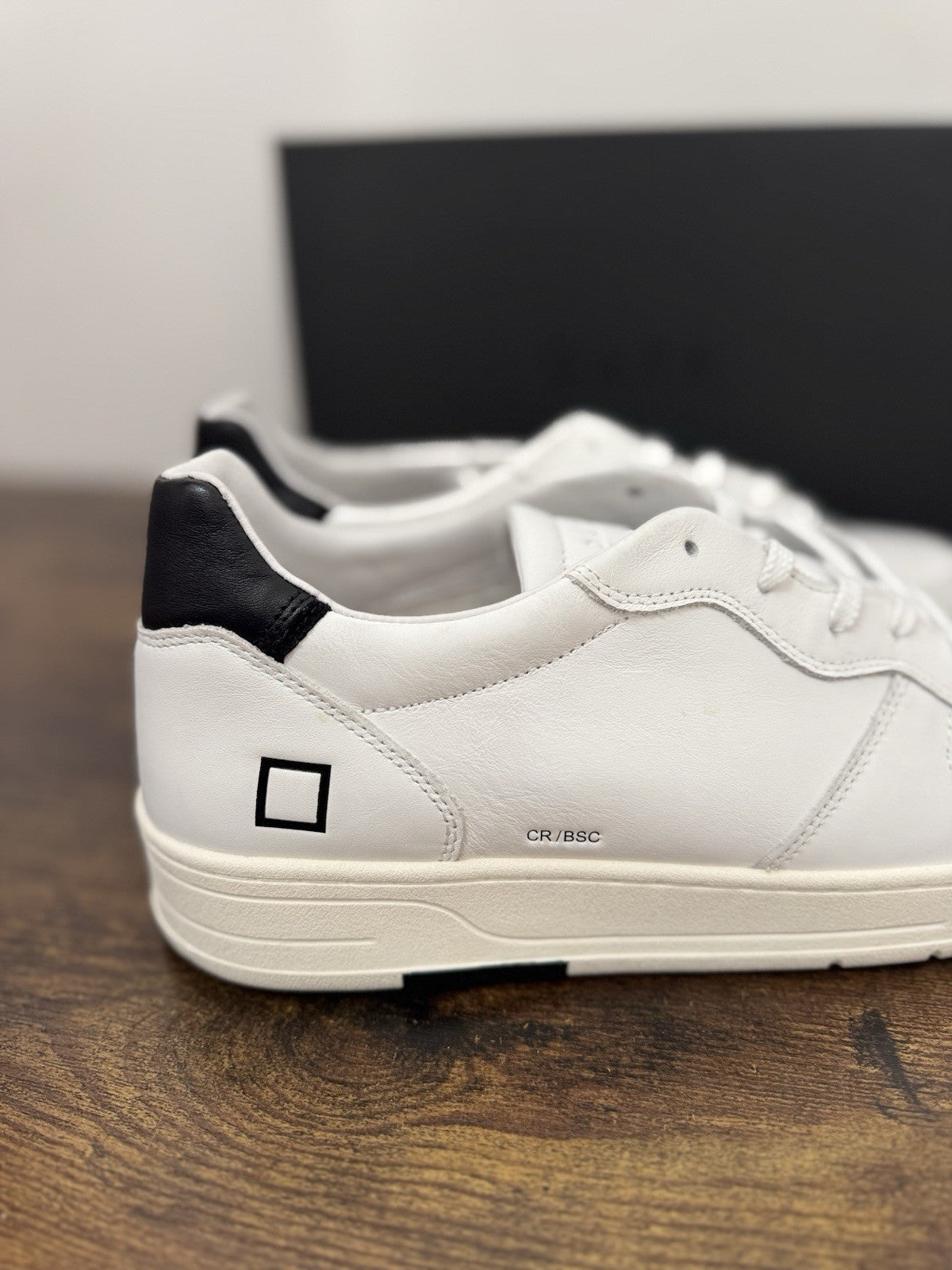 D.a.t.e. Court Basic Sneaker Pelle Bianca Nera Casual Uomo 45