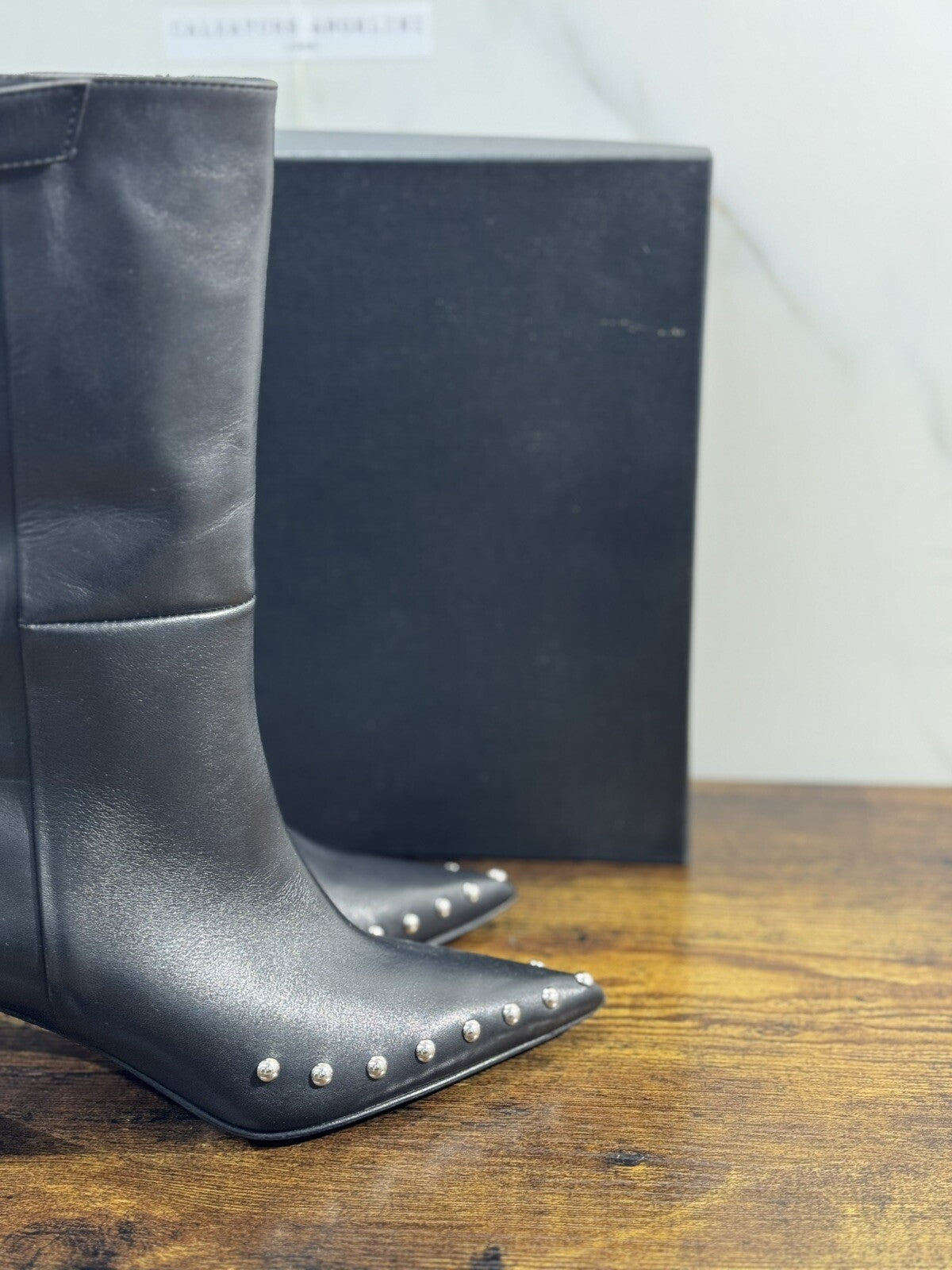 Strategia Stivale Donna Pelle Nero Luxury Woman Boot Strategia 38.5