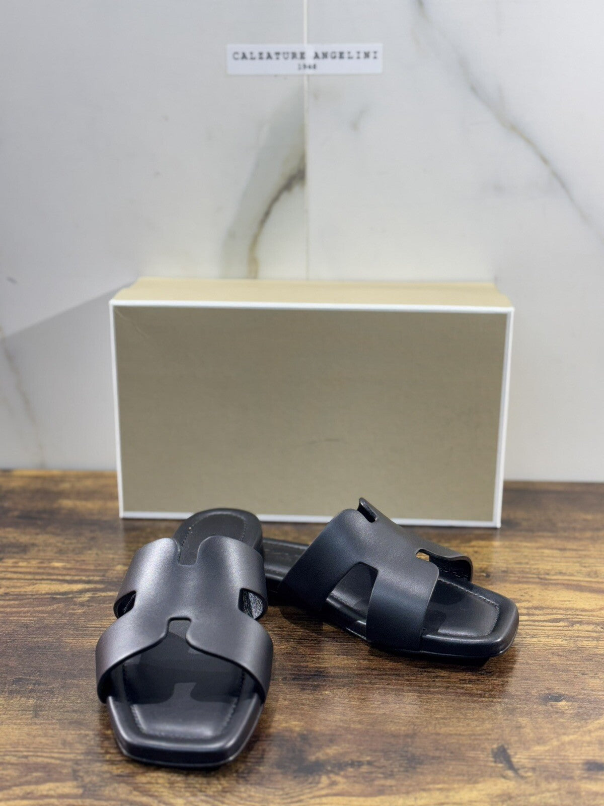 Capri Sandalo Donna In Pelle Nero Fatto A Mano In Italia Fondo Cuoio 40