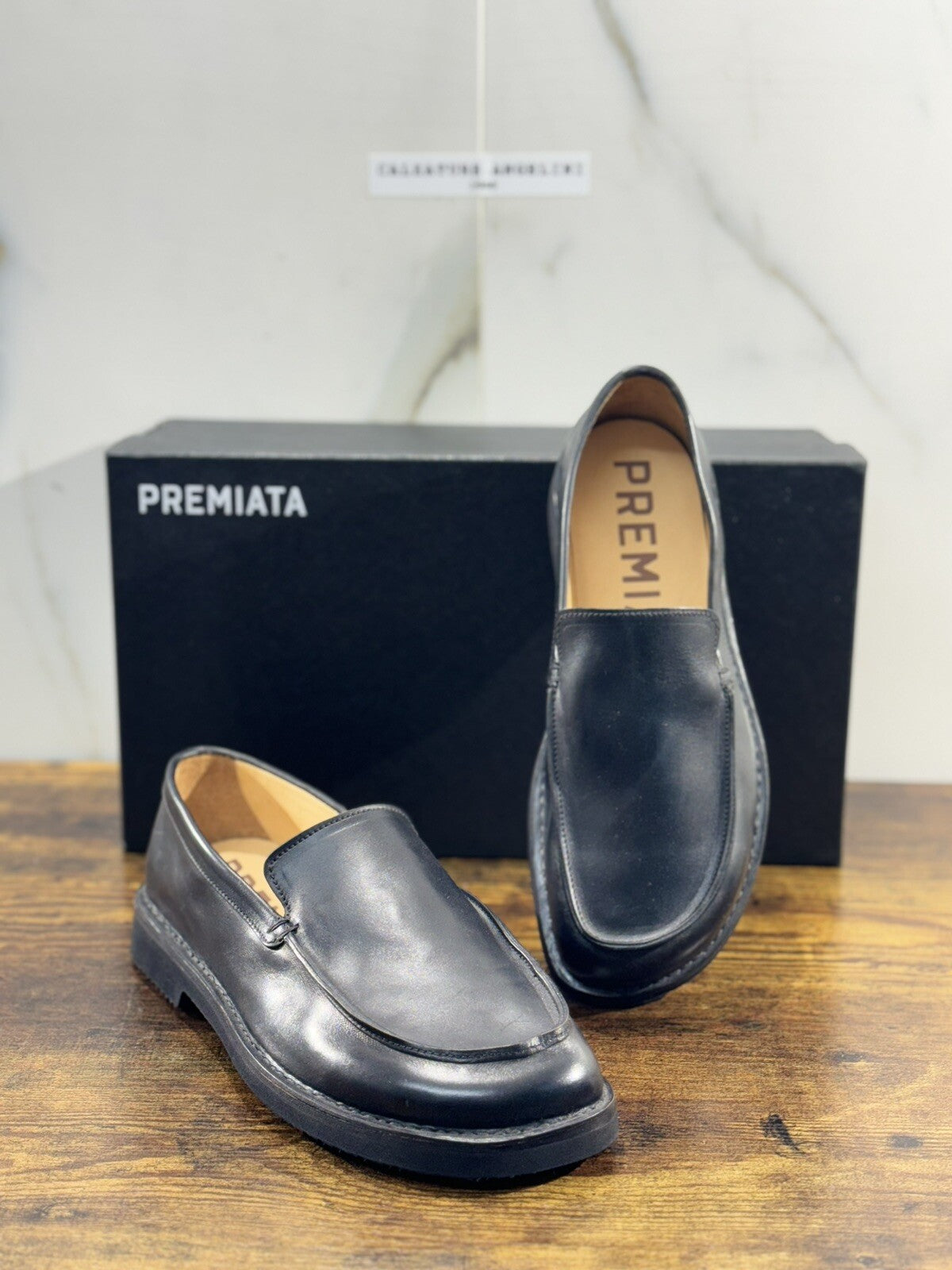 Premiata 1 Linea Mocassino Uomo Pelle Fondo Vibram Nero Luxury Premiata Men 40