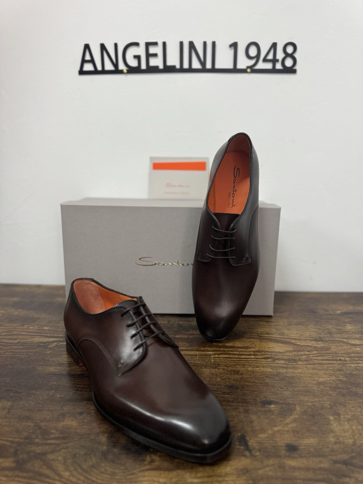 Santoni Derby Pelle Marrone Luxury Santoni Scarpa Uomo 42