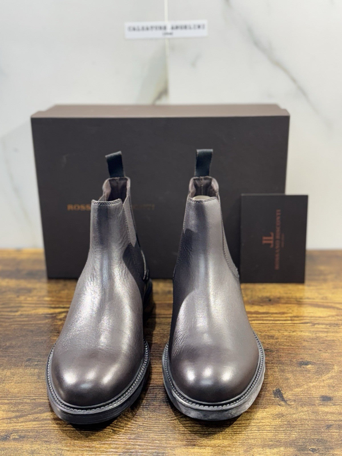 Rossano Bisconti Chelsea Boot Uomo Pelle T Moro Fully Made In Italy 40