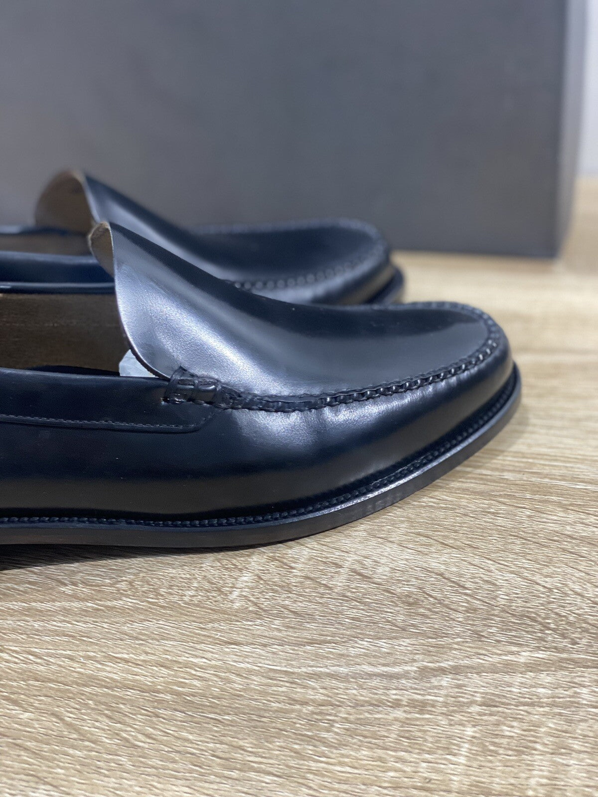 Brugnoli mocassino uomo college polish Nero fondo cuoio 45