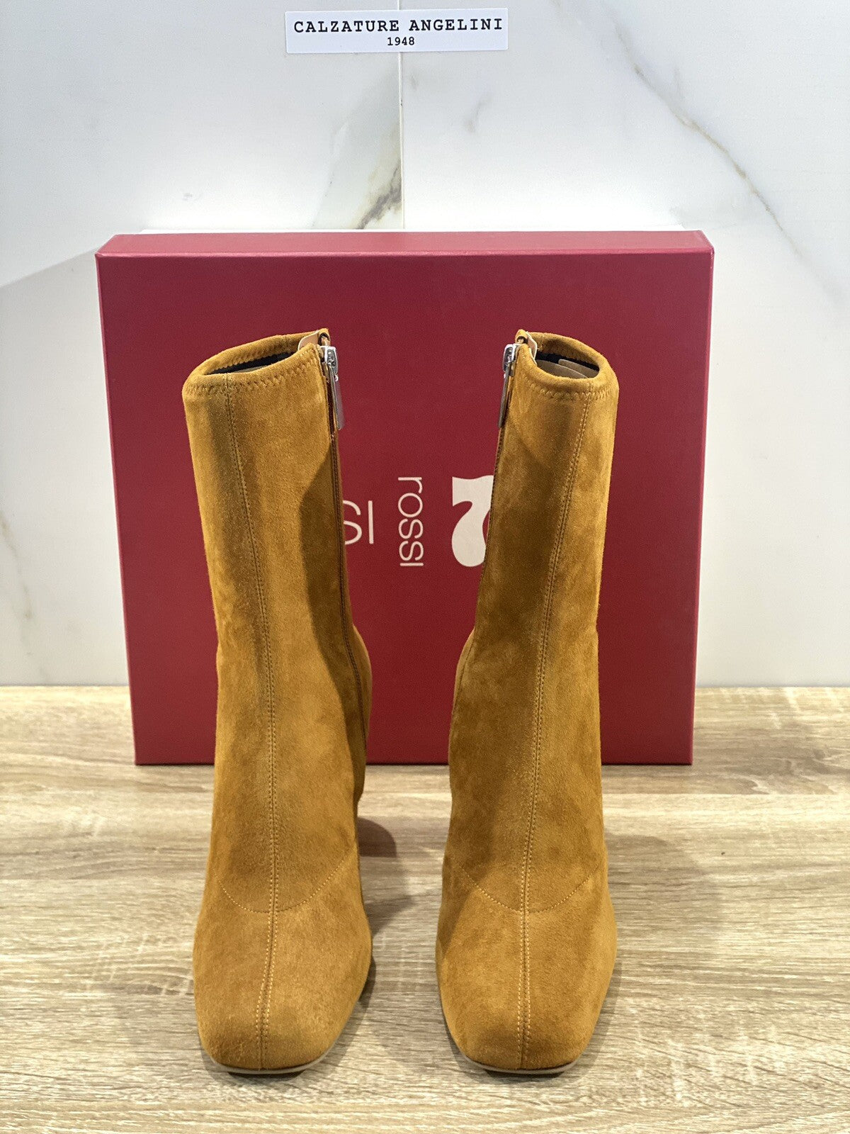 Sergio Rossi Stivaletto Donna Si Rossi In Suede Cuoio Stretch Lux Woman Boot 36