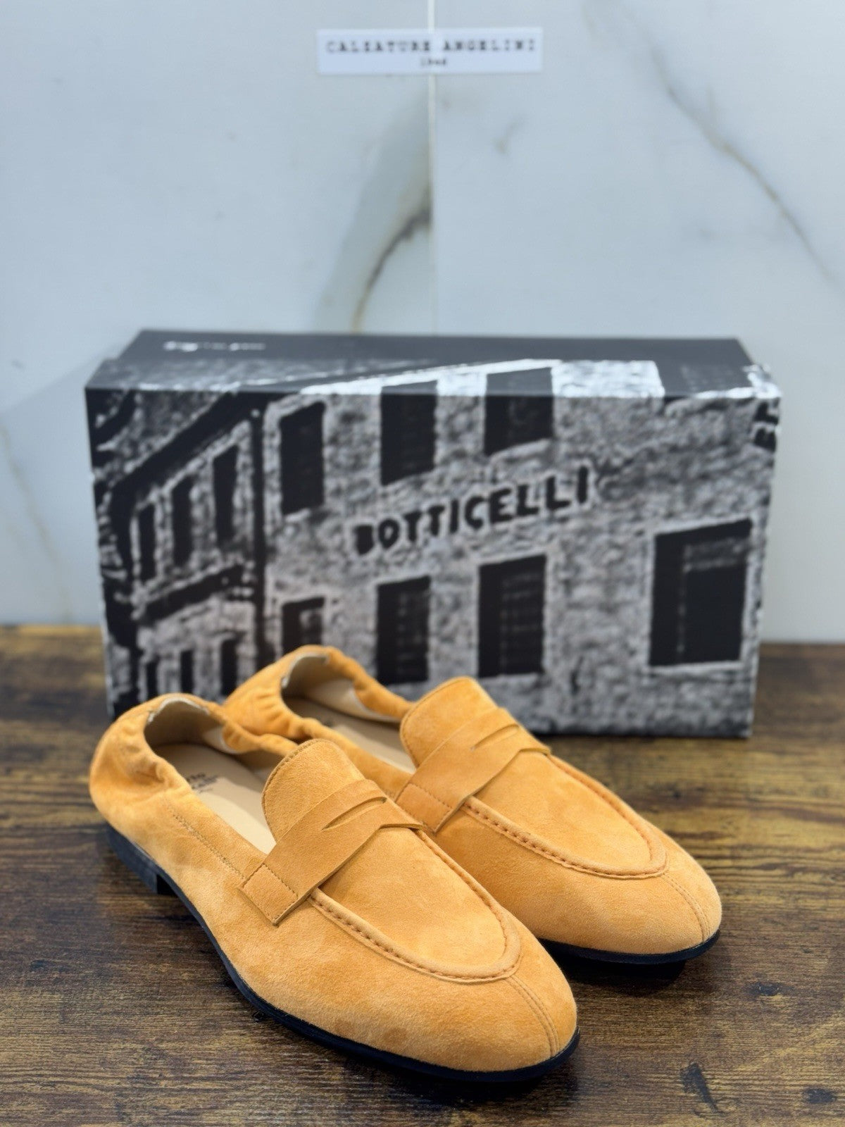 Botticelli Mocassino Suede Orange Causal Uomo 41