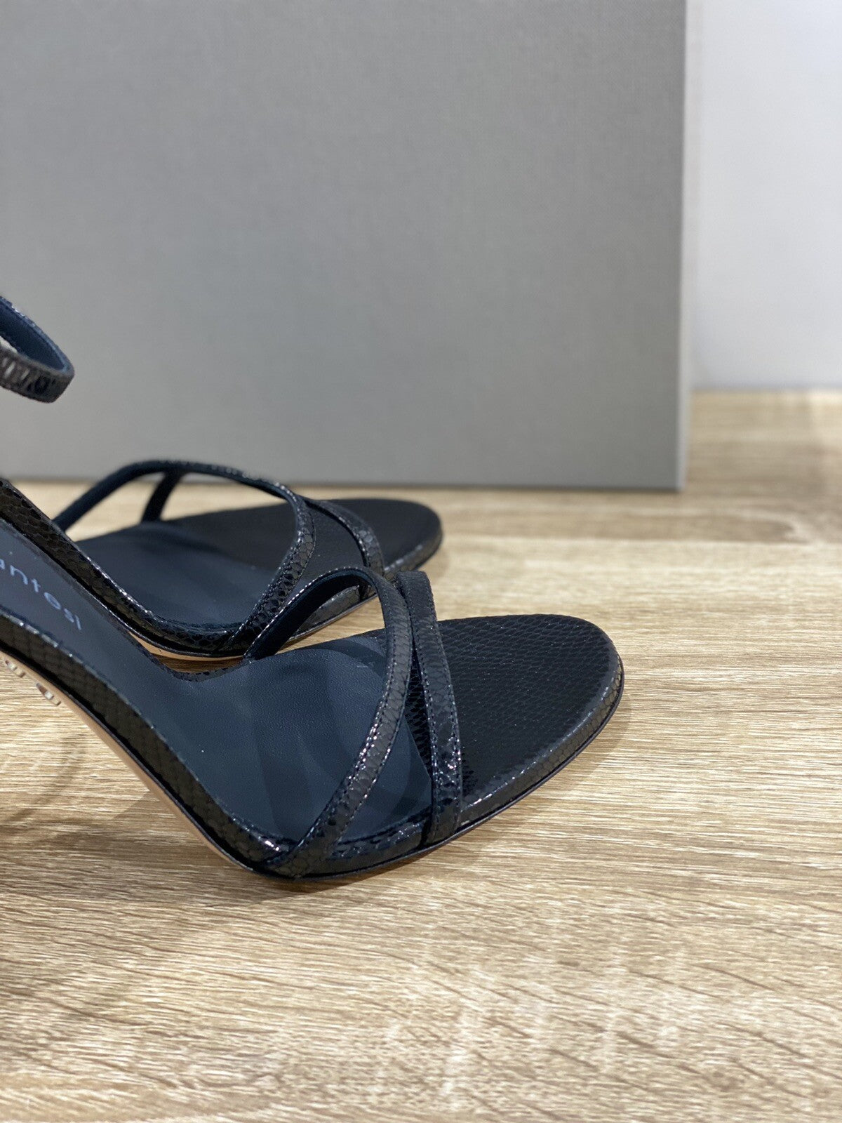Sergio Levantesi Sandalo donna Randy 22 pelle nero made in italy luxury 41