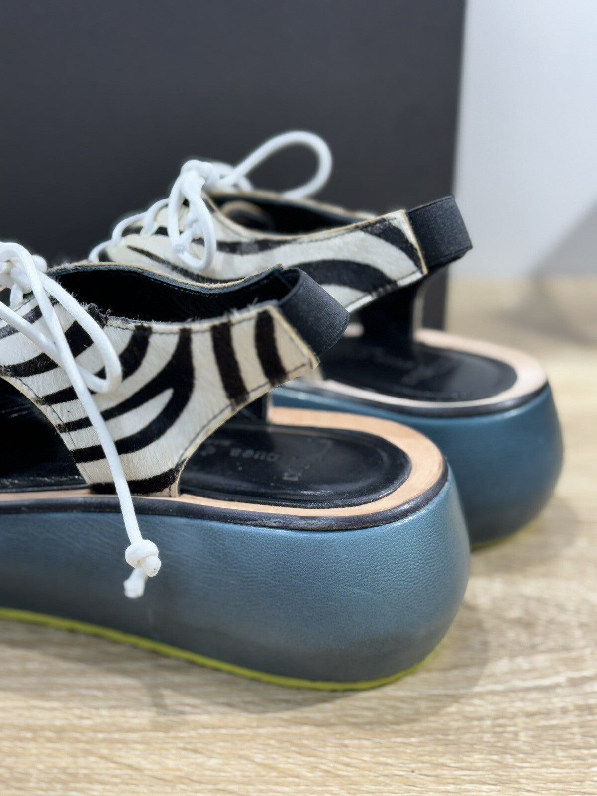 Duca D’ascalona Sandalo Beth Donna Fatto A Mano Pelle Cavallino Zebra 39