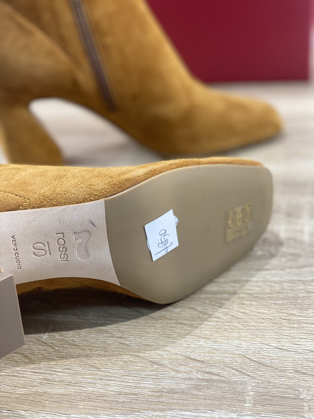 Sergio Rossi Stivaletto Donna Si Rossi In Suede Cuoio Stretch Lux Woman Boot 36