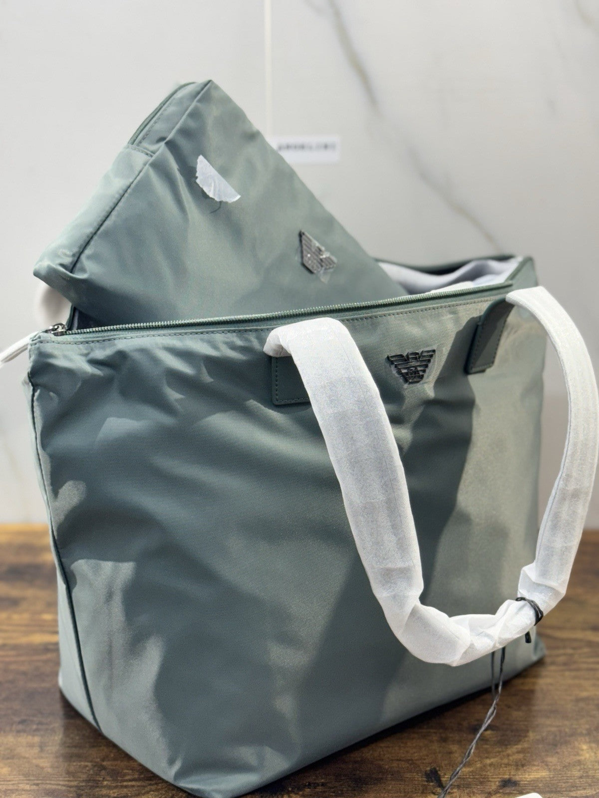 Emporio Armani Shopping Media In Nylon Riciclato Casual Armani Borsa Donna