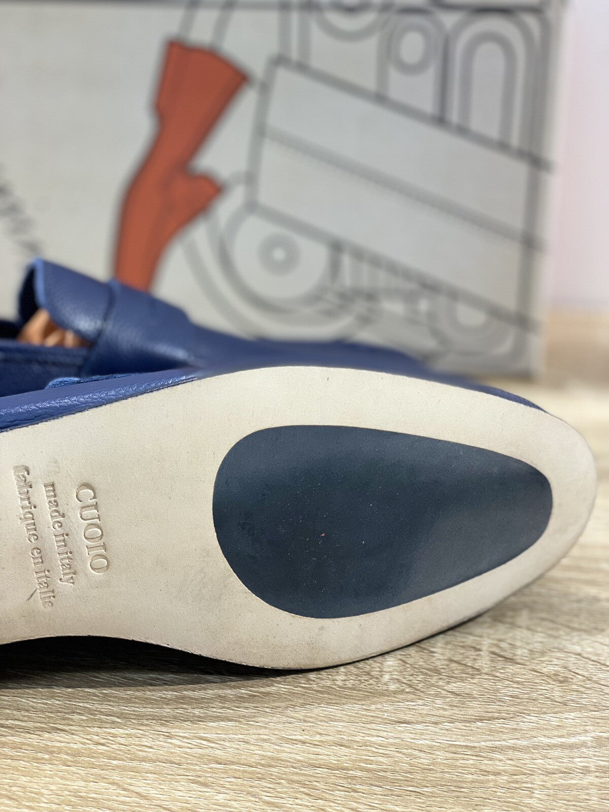 Il Mocassino Scarpa Uomo Tasca In Pelle Blu Luxury Men Shoes 45